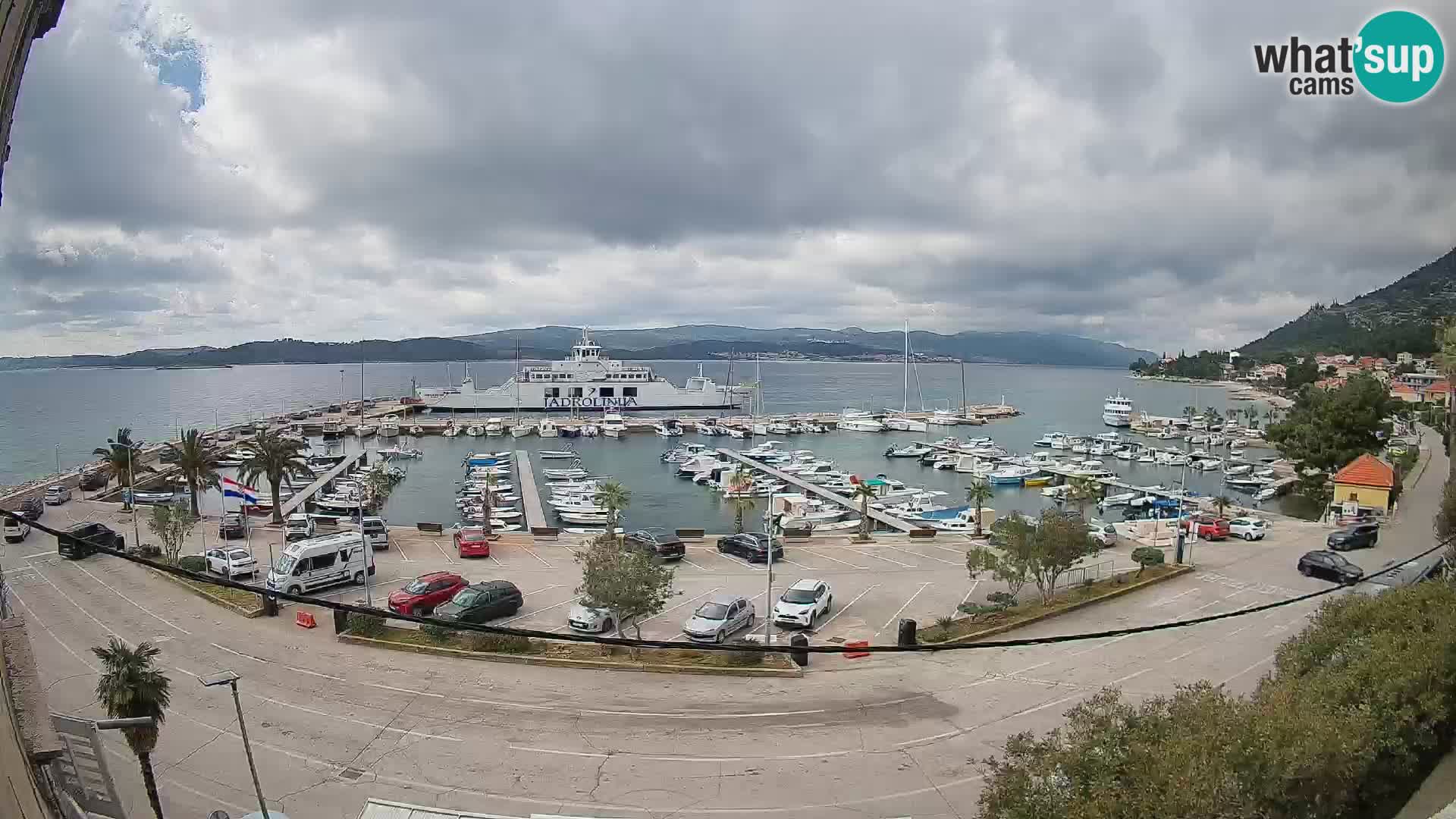 Spletna kamera Orebić Riva – Trajekt za Korčulo v živo