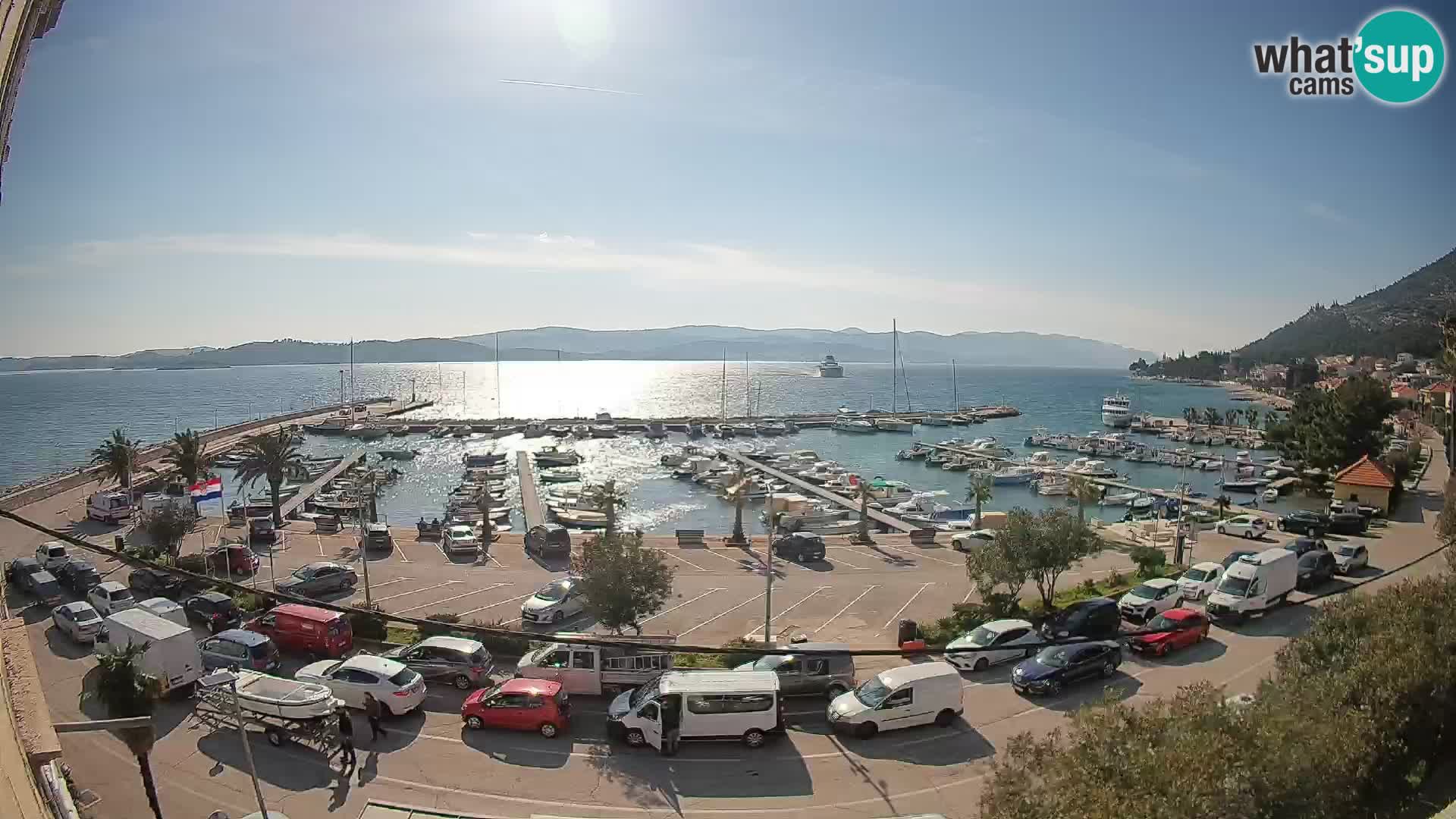 Spletna kamera Orebić Riva – Trajekt za Korčulo v živo