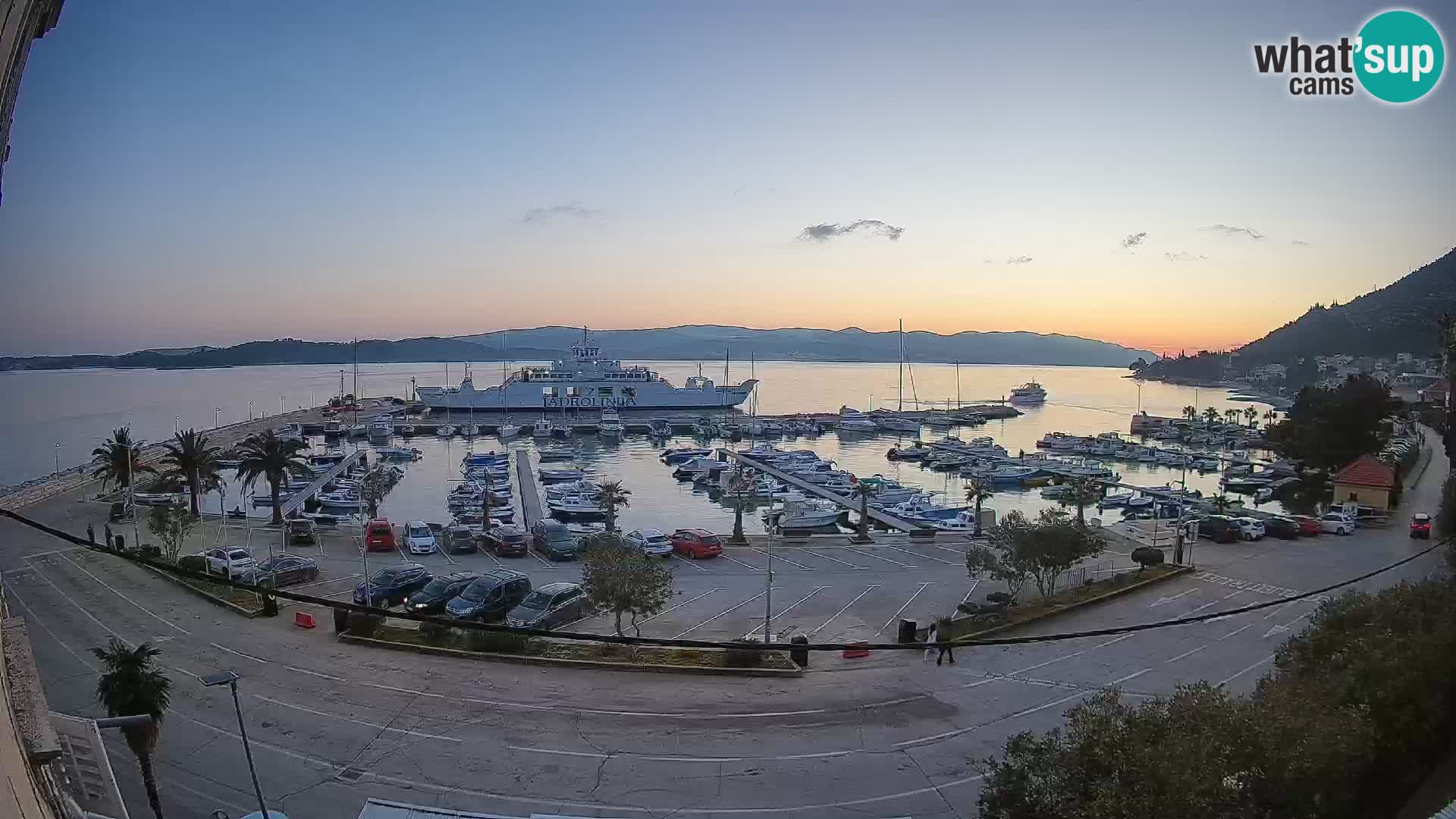 Webcam Orebić Uferpromenade – Fähre nach Korčula Live