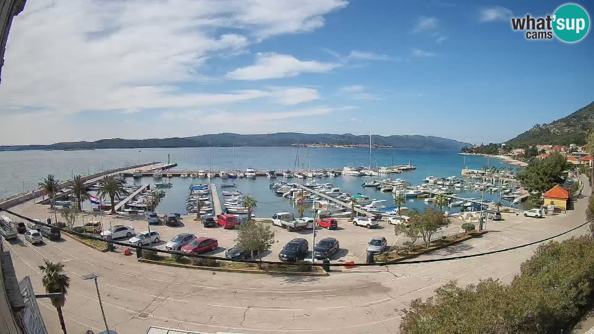 Spletna kamera Orebić Riva – Trajekt za Korčulo v živo