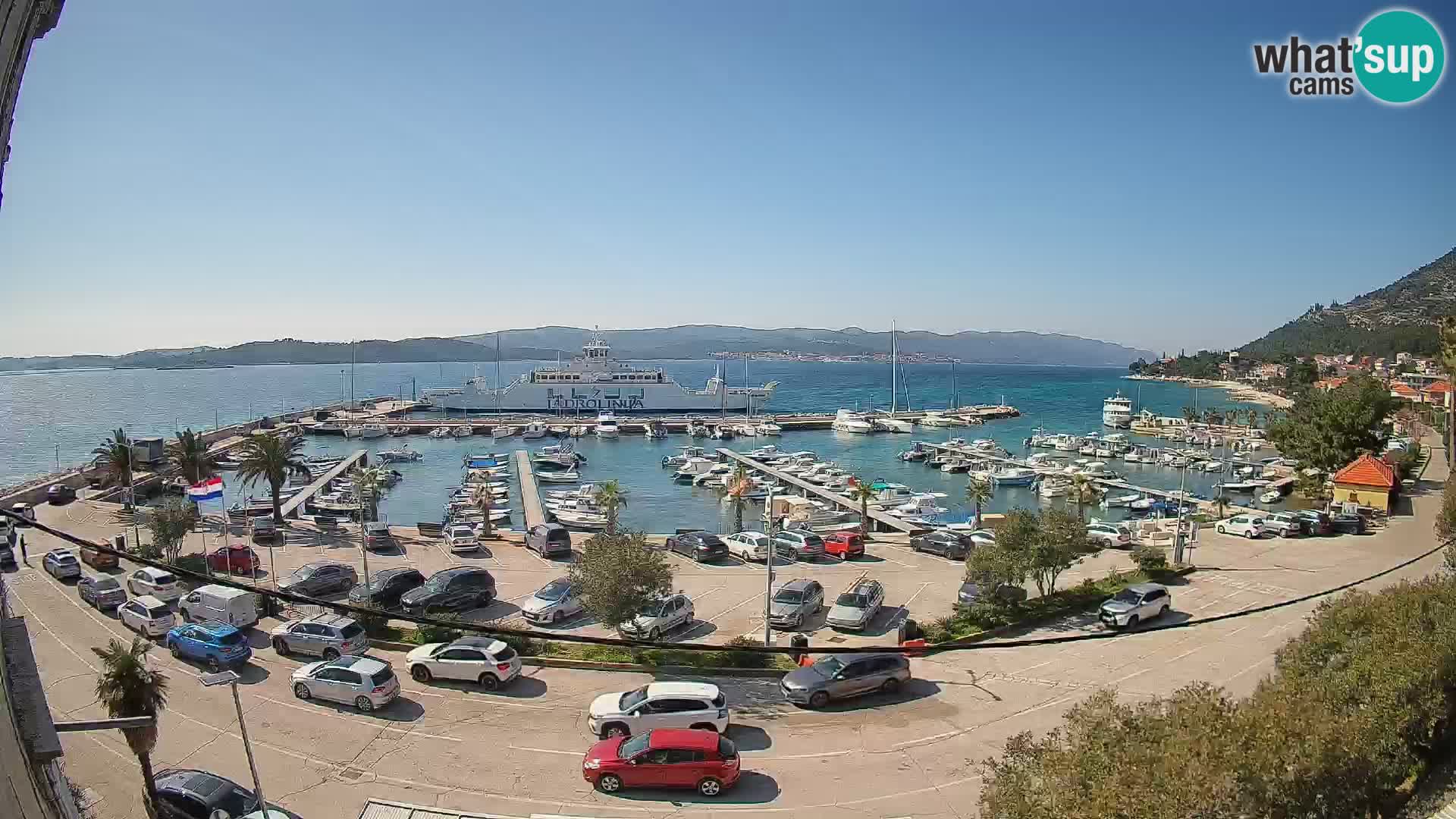 Web kamera Orebić Riva – Trajekt za Korčulu uživo