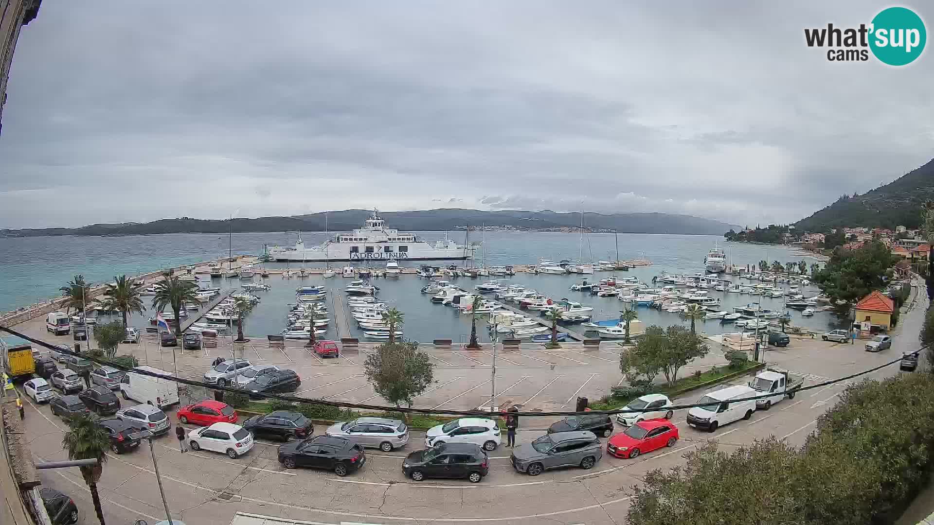 Spletna kamera Orebić Riva – Trajekt za Korčulo v živo