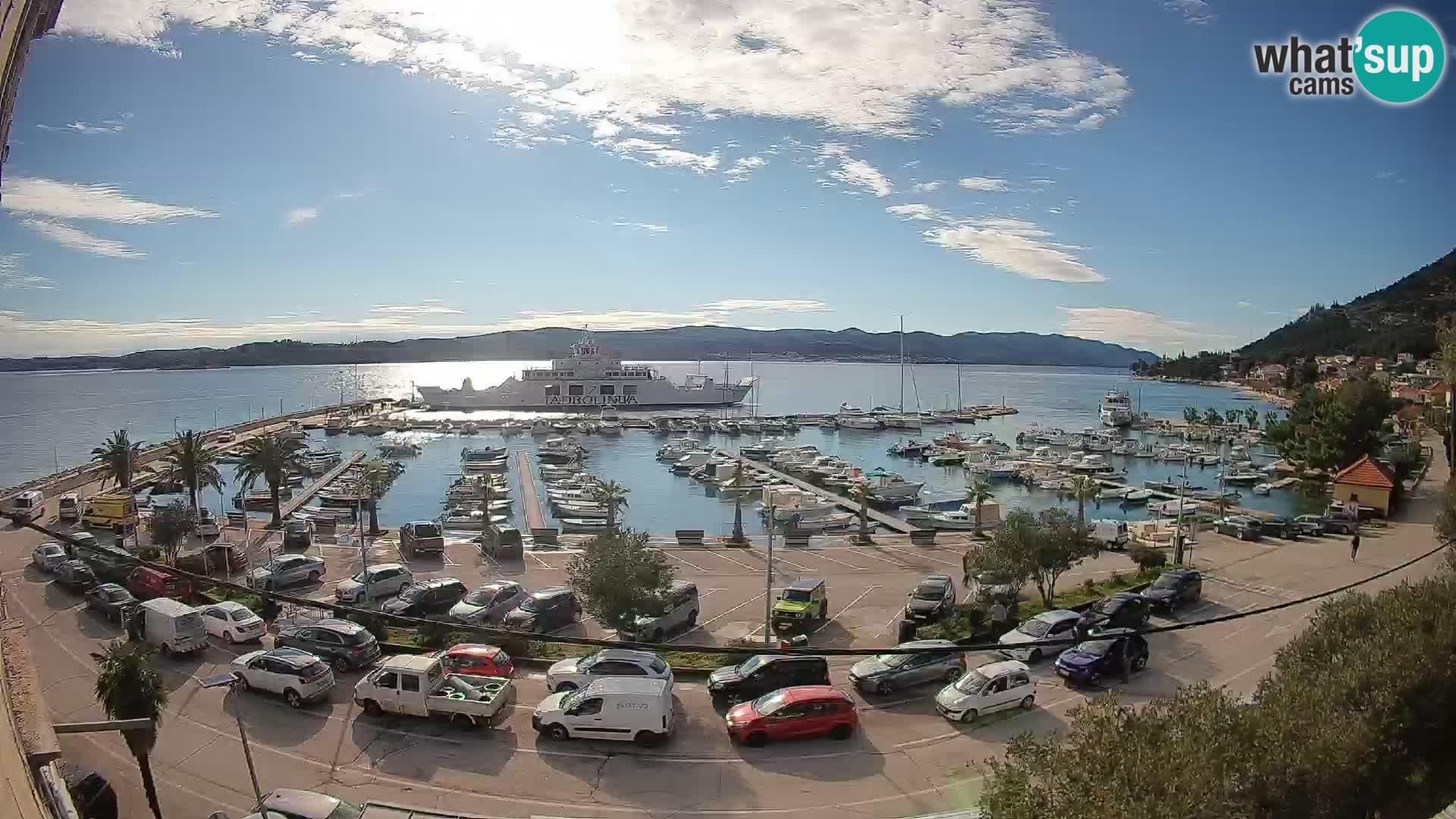 Webcam Orebić Uferpromenade – Fähre nach Korčula Live