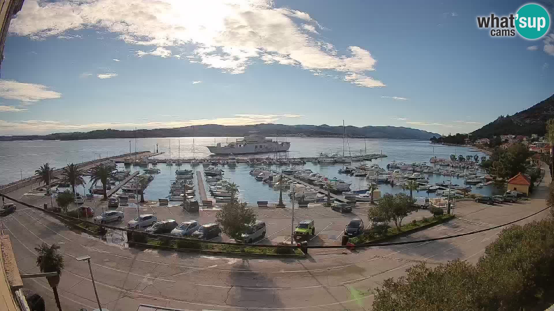 Webcam Orebić Uferpromenade – Fähre nach Korčula Live