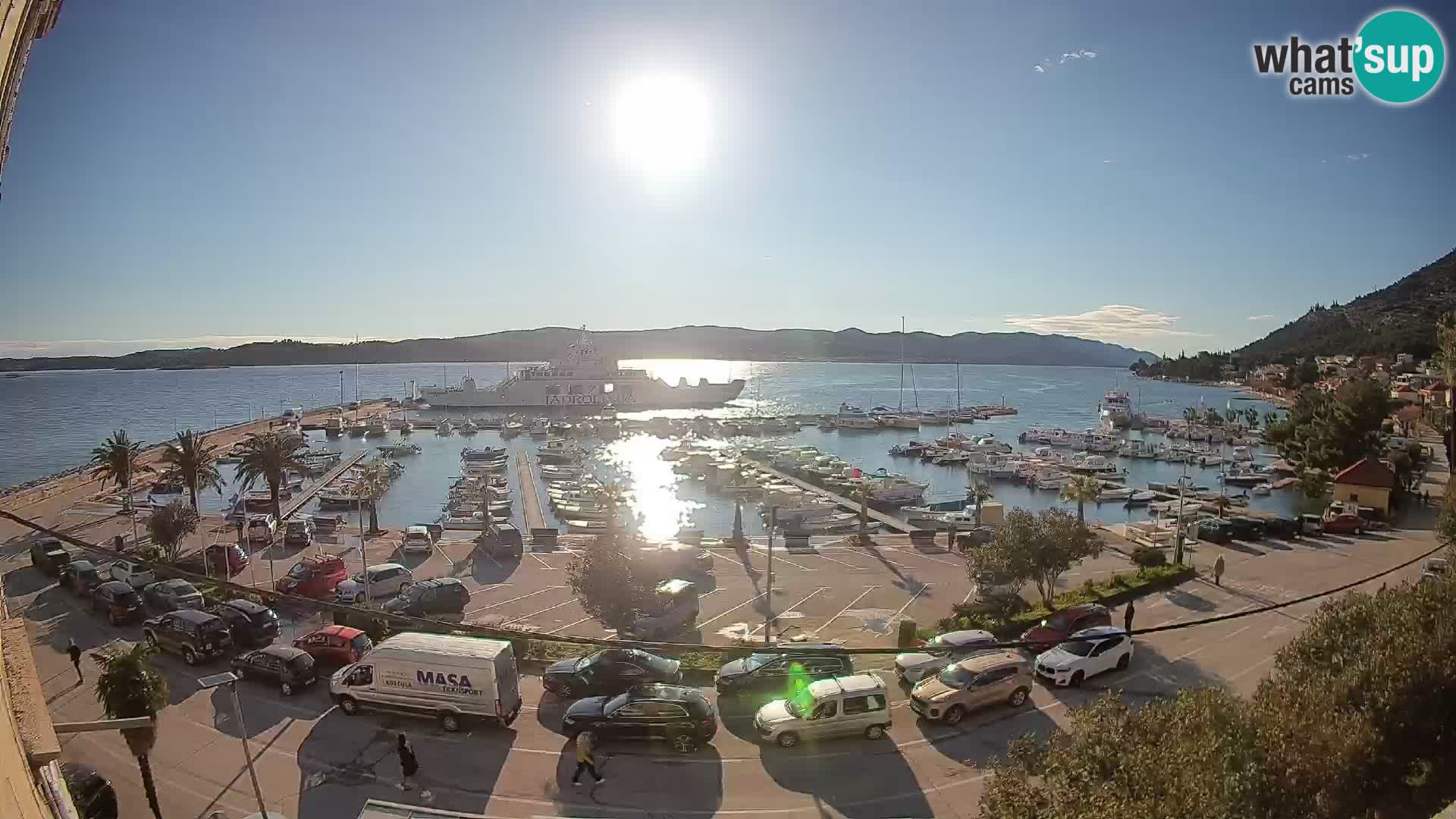 Webcam Orebić Uferpromenade – Fähre nach Korčula Live