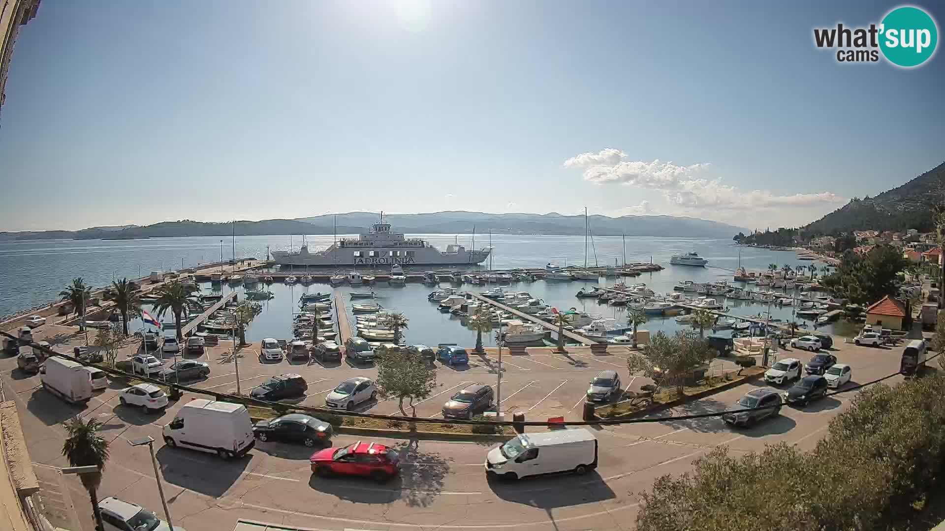 Webcam Orebić Riva – Ferry a Korčula en vivo