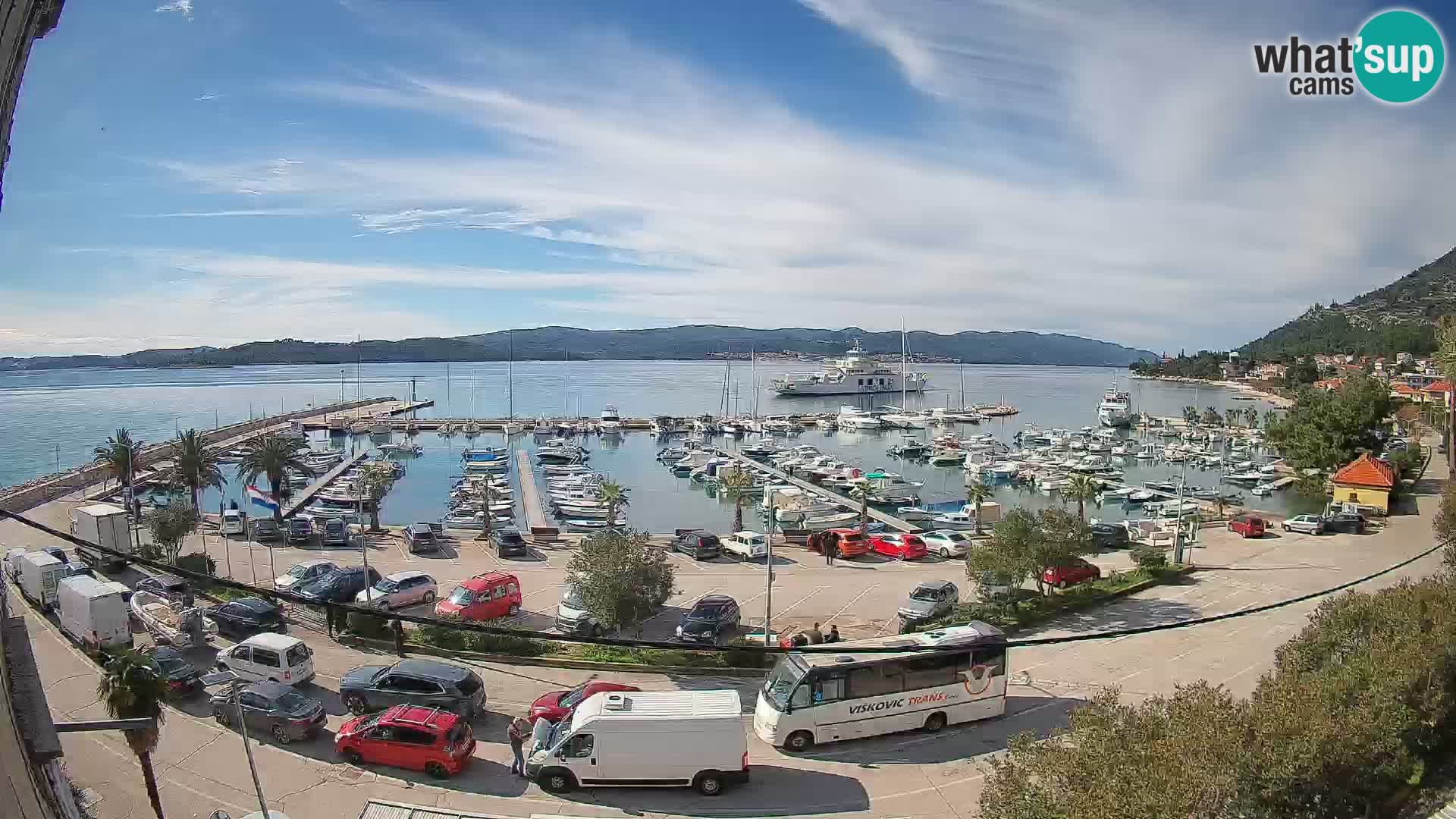 Spletna kamera Orebić Riva – Trajekt za Korčulo v živo