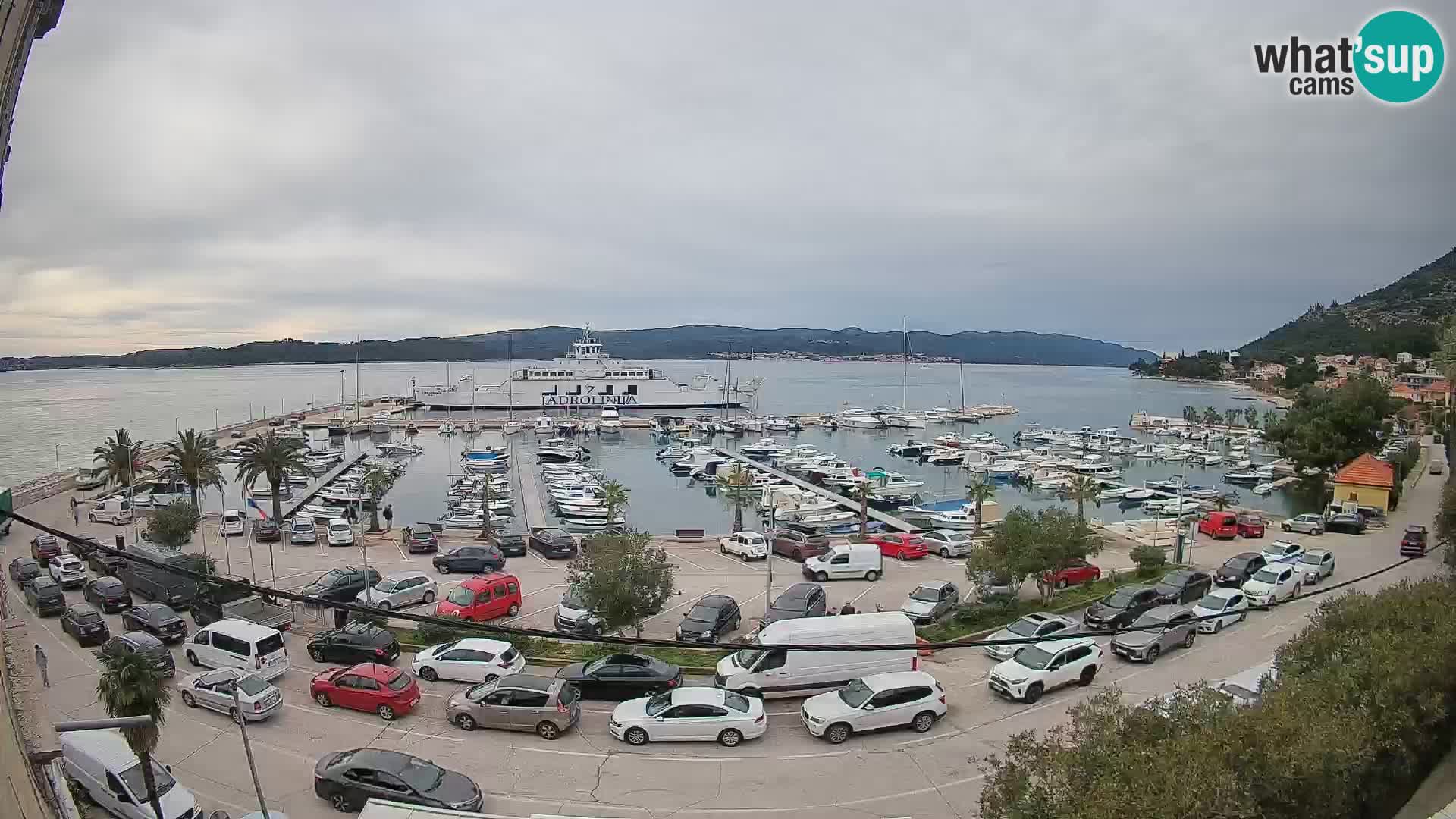 Spletna kamera Orebić Riva – Trajekt za Korčulo v živo