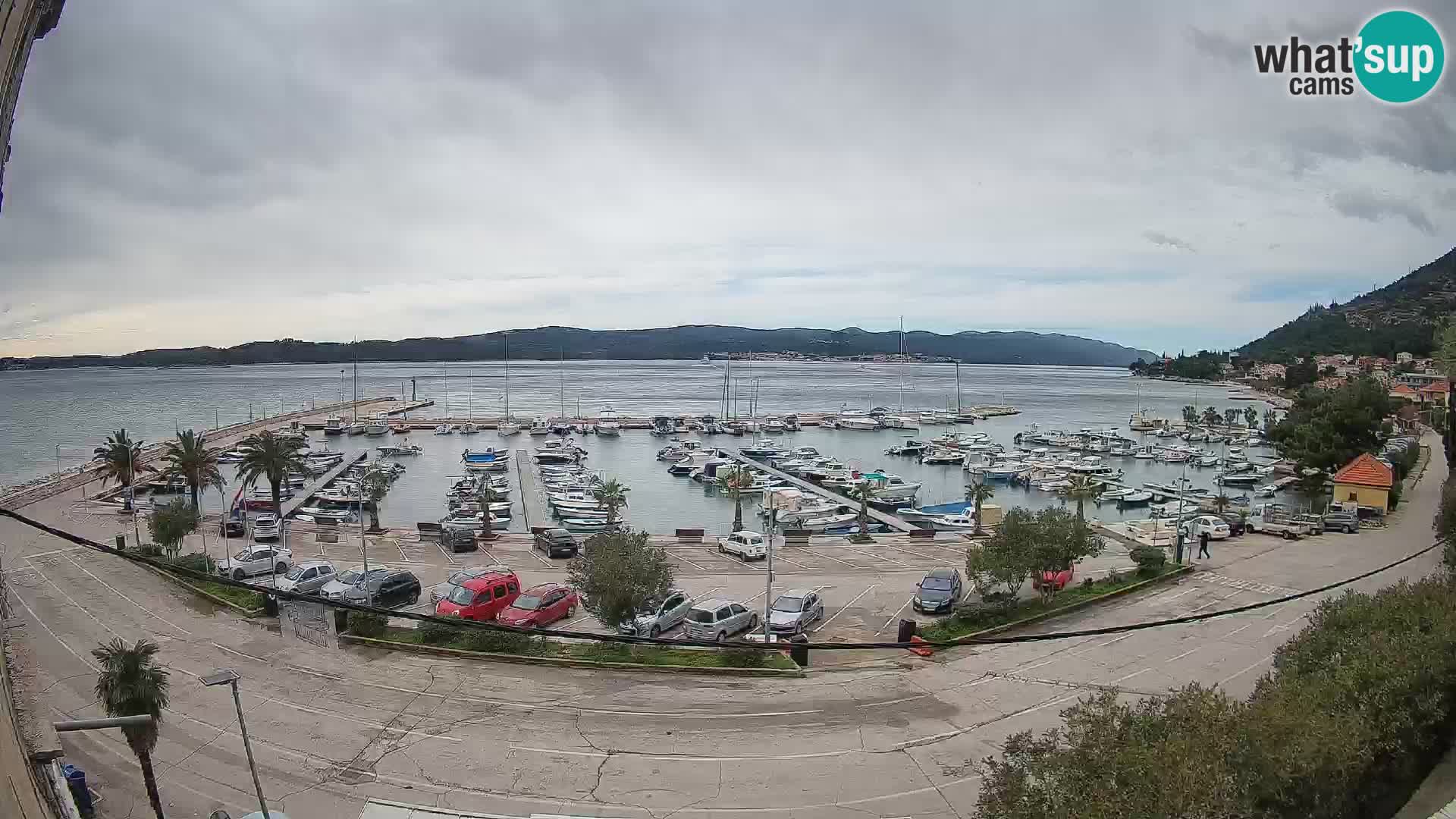 Spletna kamera Orebić Riva – Trajekt za Korčulo v živo