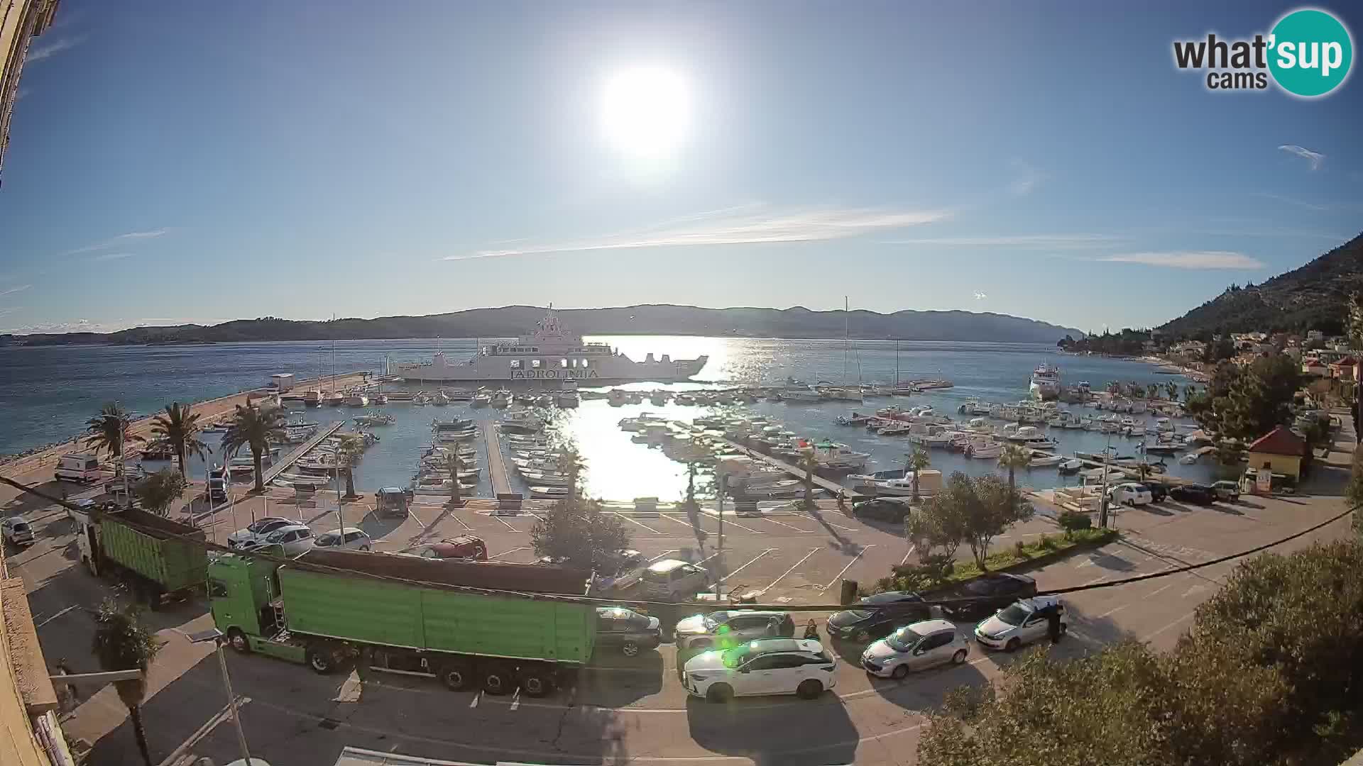 Webcam Orebić Riva – Ferry a Korčula en vivo