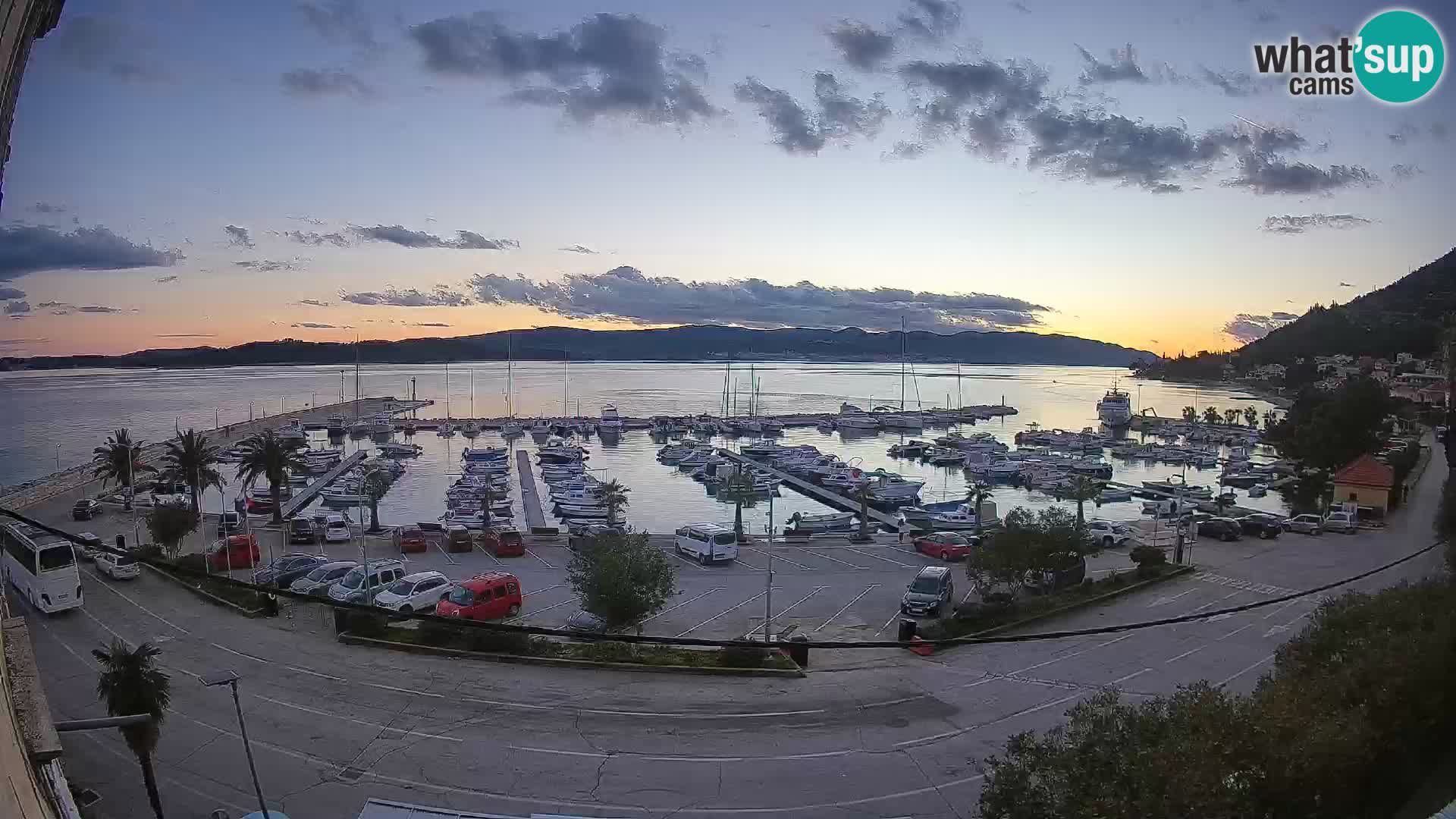 Spletna kamera Orebić Riva – Trajekt za Korčulo v živo