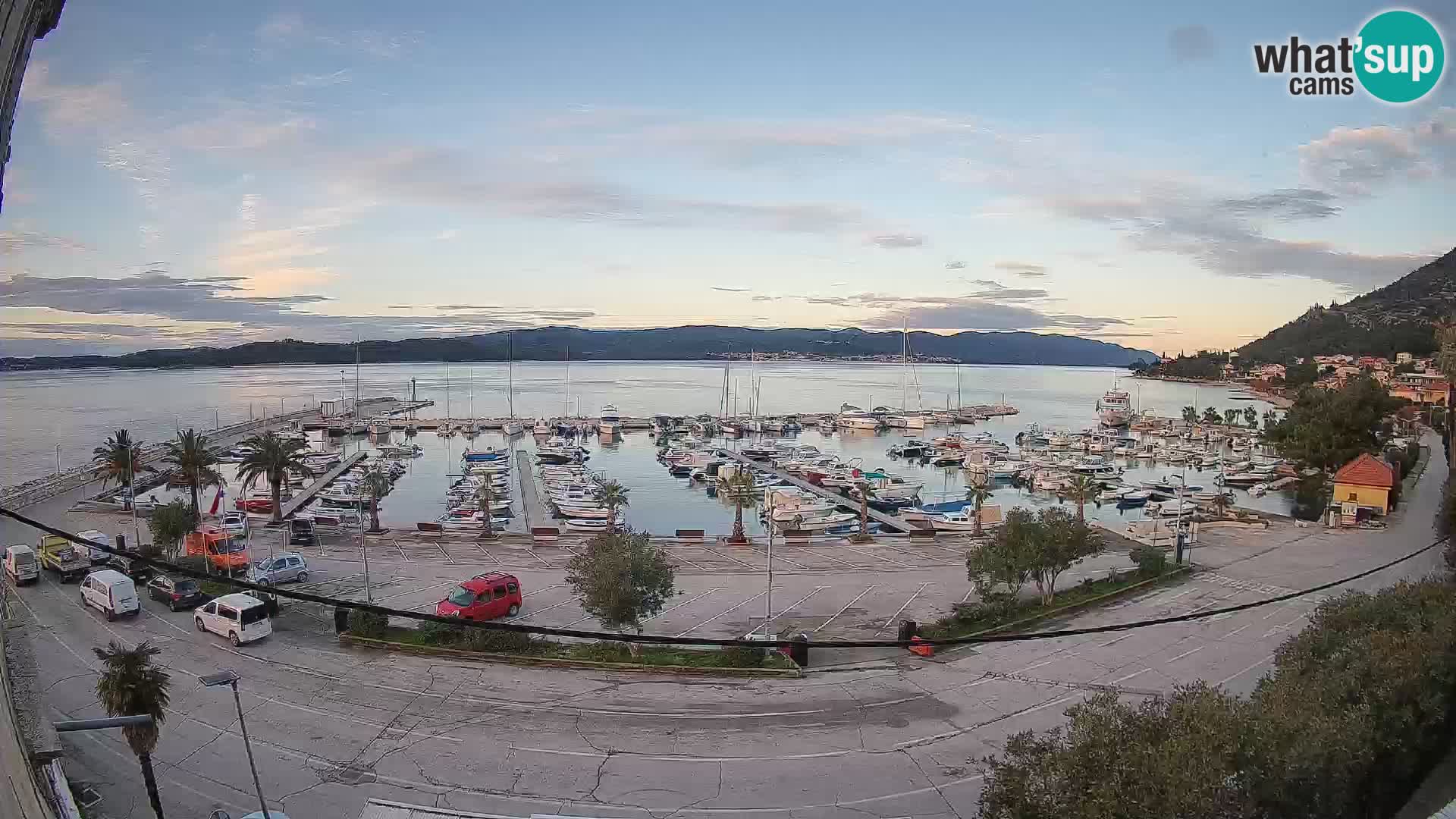 Spletna kamera Orebić Riva – Trajekt za Korčulo v živo