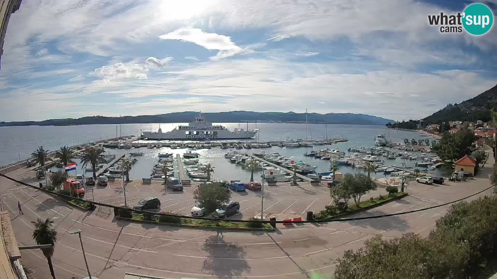 Web kamera Orebić Riva – Trajekt za Korčulu uživo