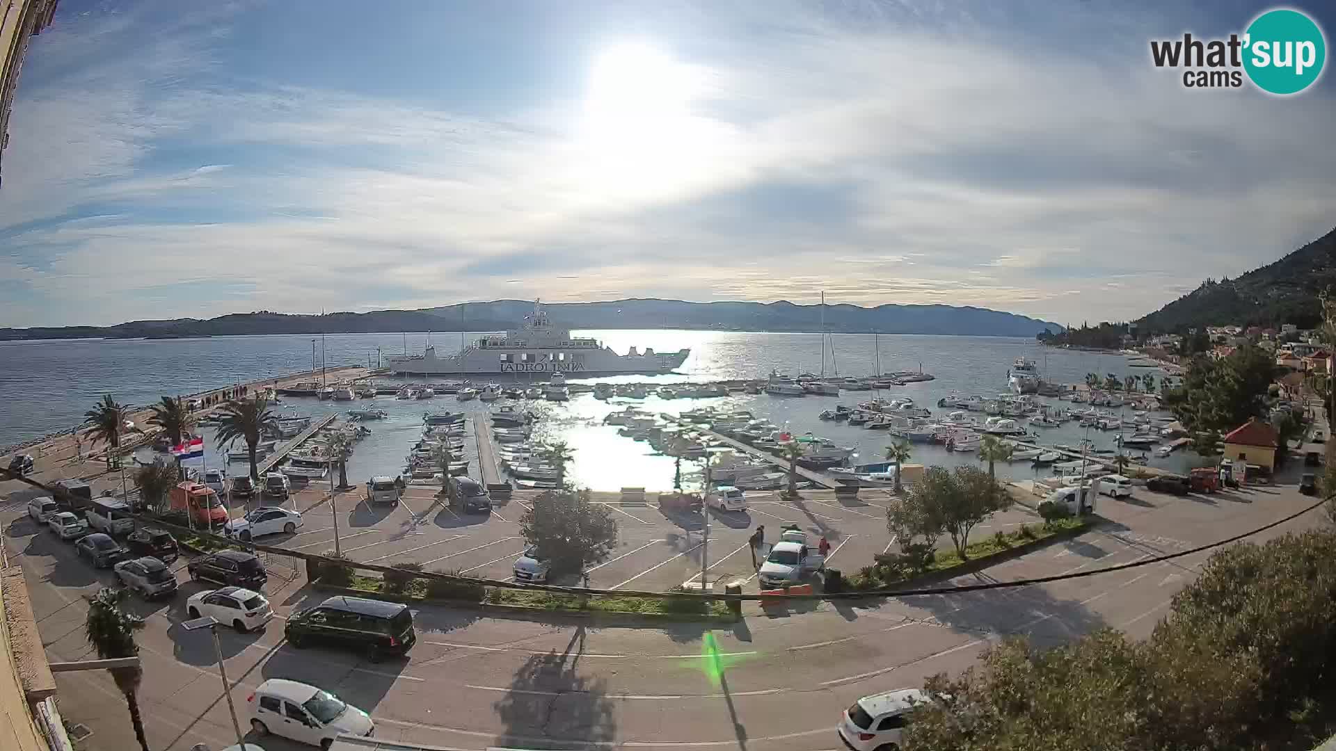 Webcam Orebić Uferpromenade – Fähre nach Korčula Live