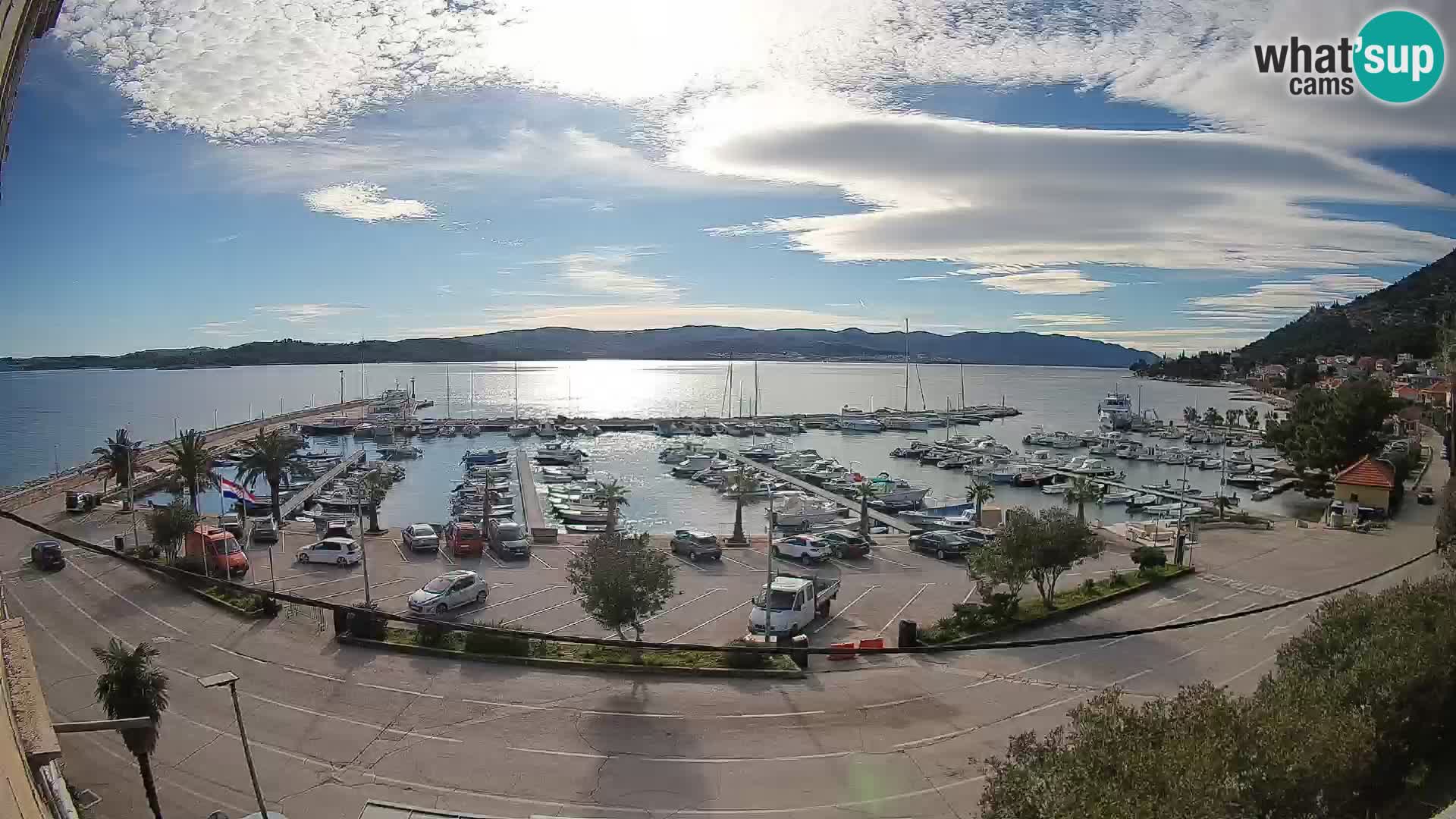 Webcam Orebić Uferpromenade – Fähre nach Korčula Live