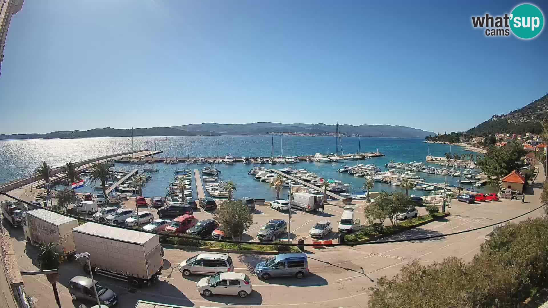 Webcam Orebić Uferpromenade – Fähre nach Korčula Live
