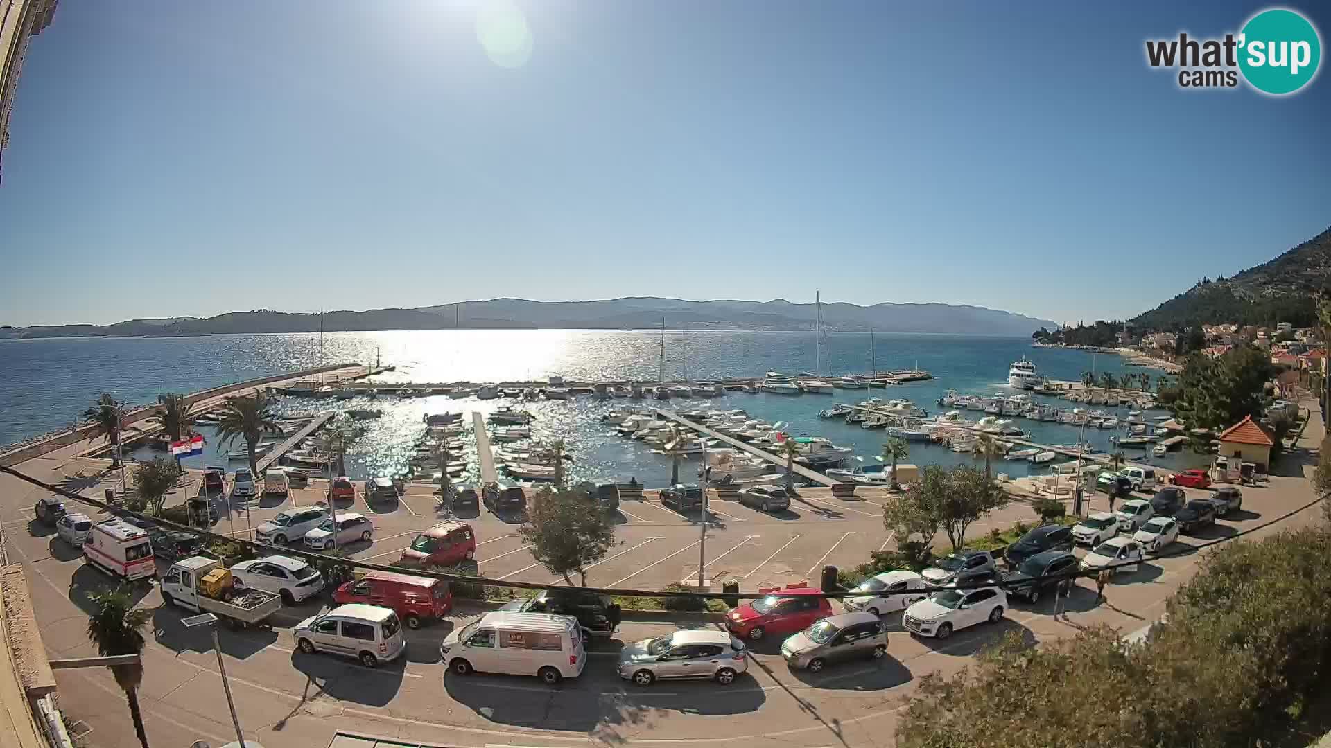 Webcam Orebić Uferpromenade – Fähre nach Korčula Live