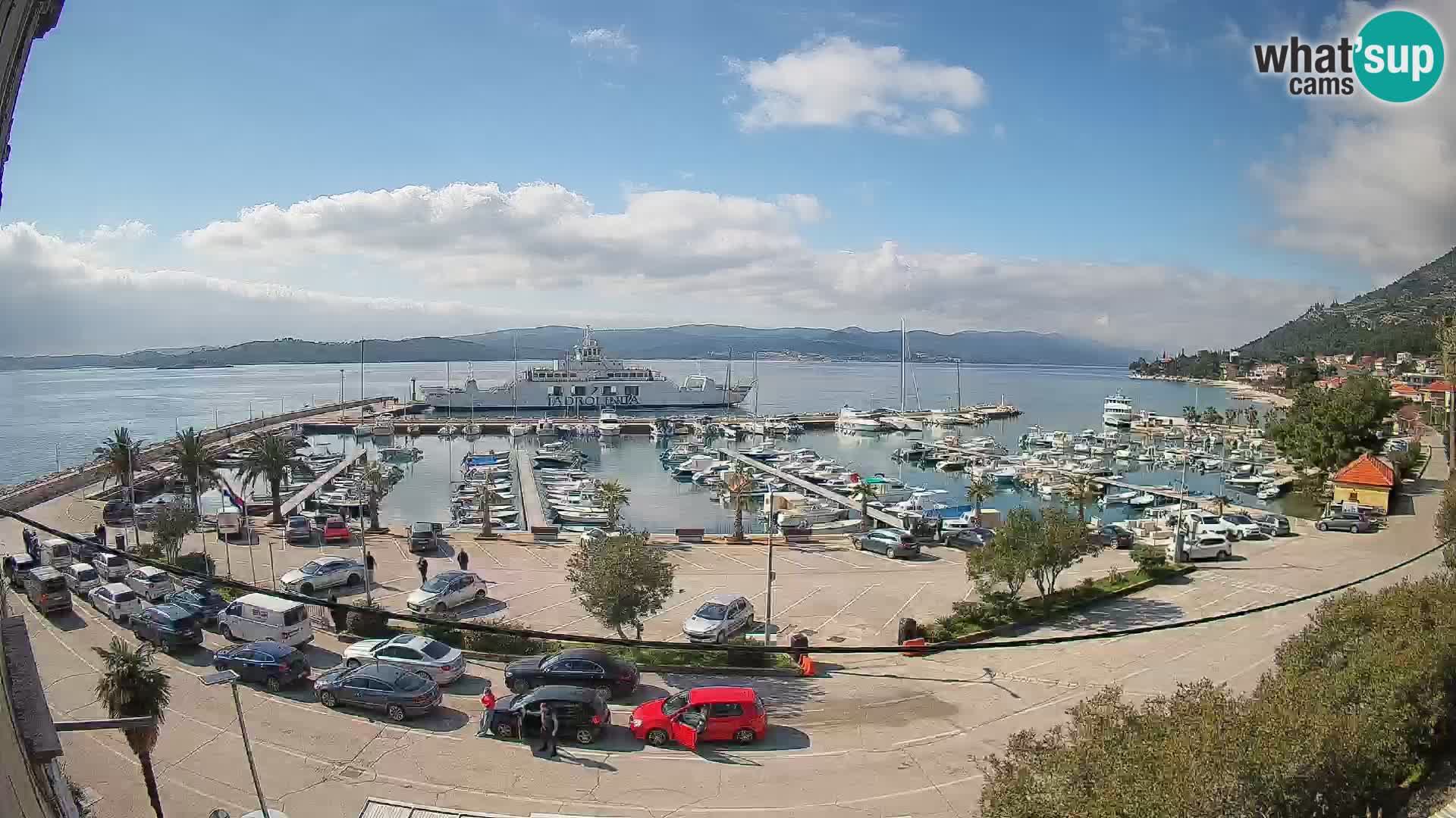 Webcam Orebić Uferpromenade – Fähre nach Korčula Live