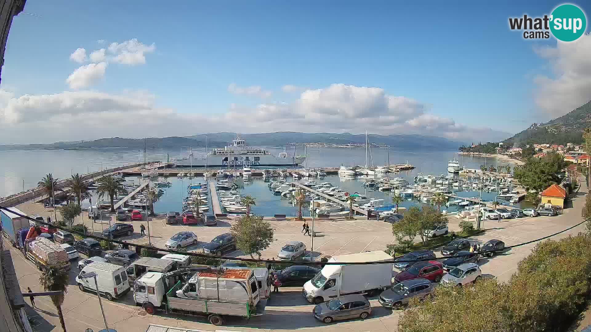 Webcam Orebić Uferpromenade – Fähre nach Korčula Live