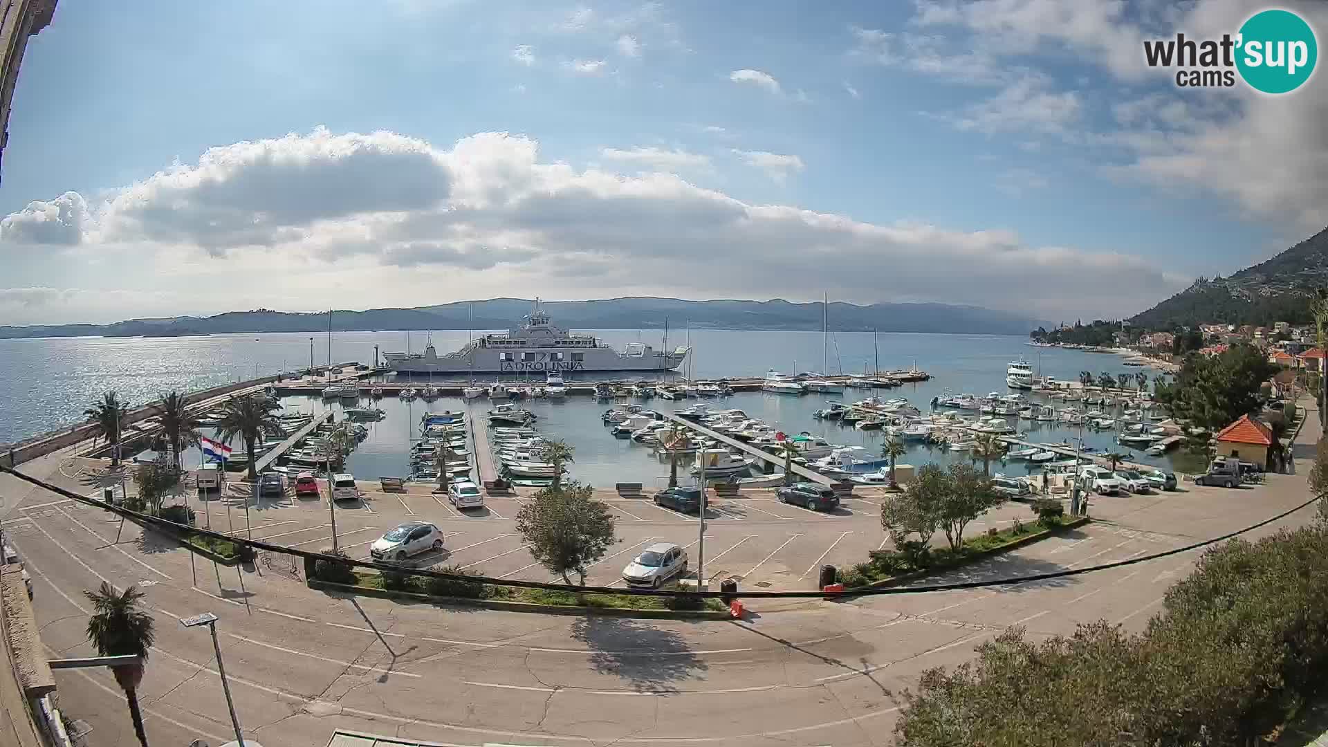 Webcam Orebić Riva – Ferry a Korčula en vivo