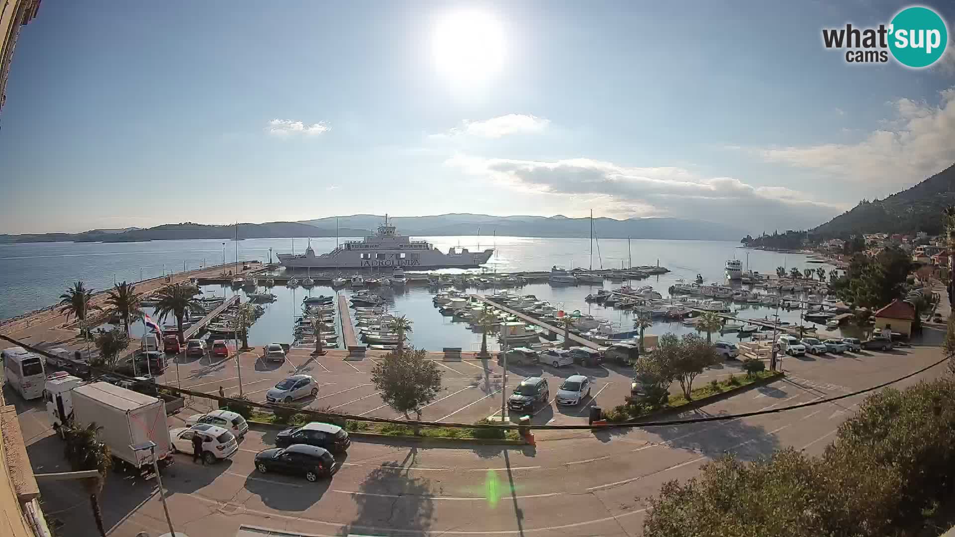 Webcam Orebić Uferpromenade – Fähre nach Korčula Live
