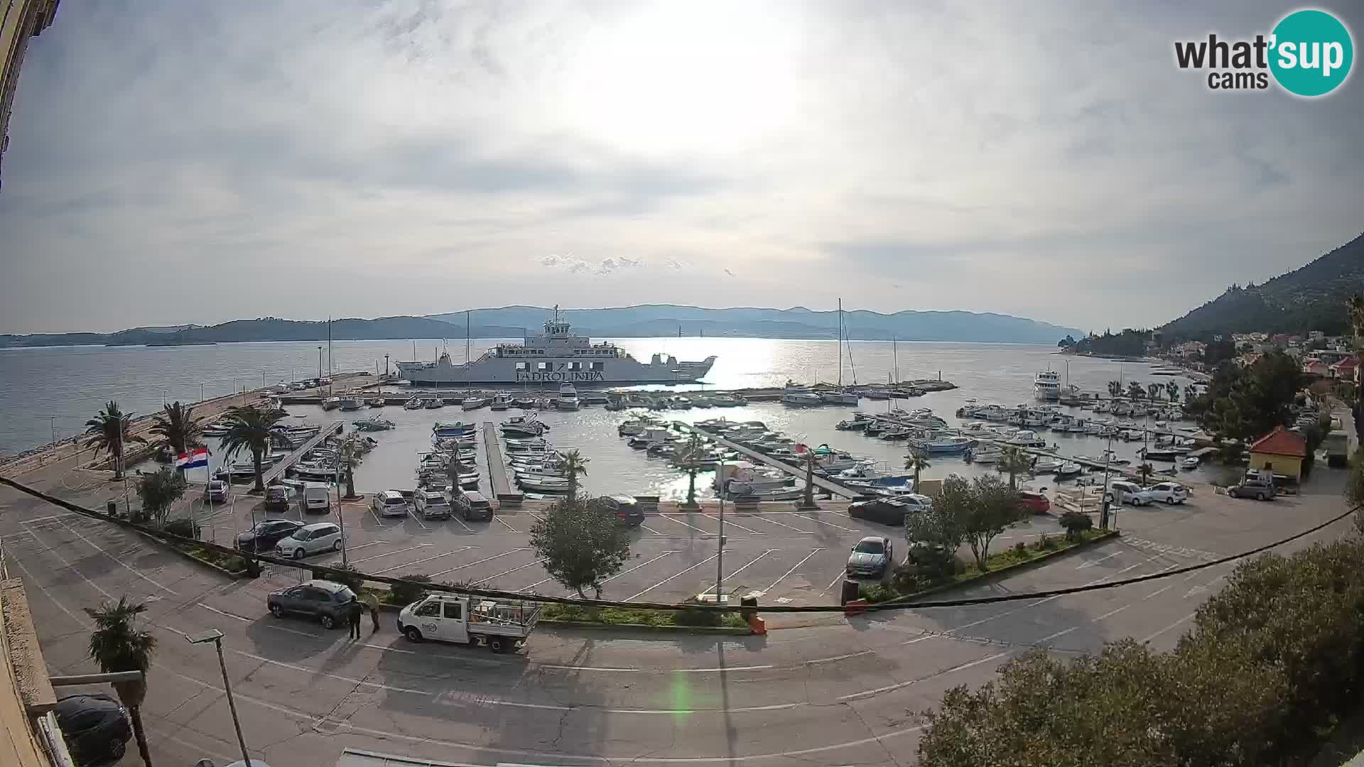 Webcam Orebić Riva – Ferry to Korčula Live