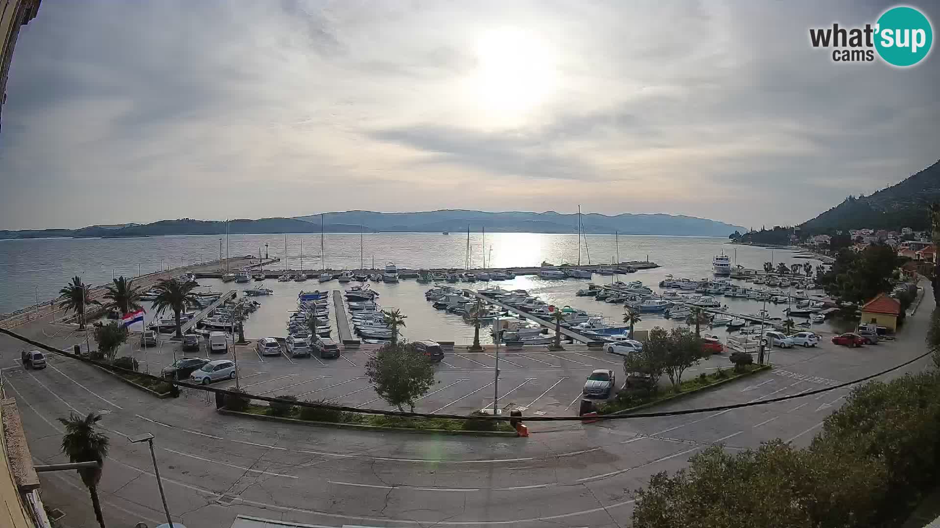 Webcam Orebić Uferpromenade – Fähre nach Korčula Live