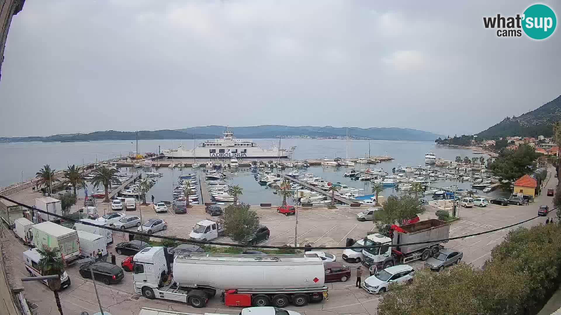 Spletna kamera Orebić Riva – Trajekt za Korčulo v živo