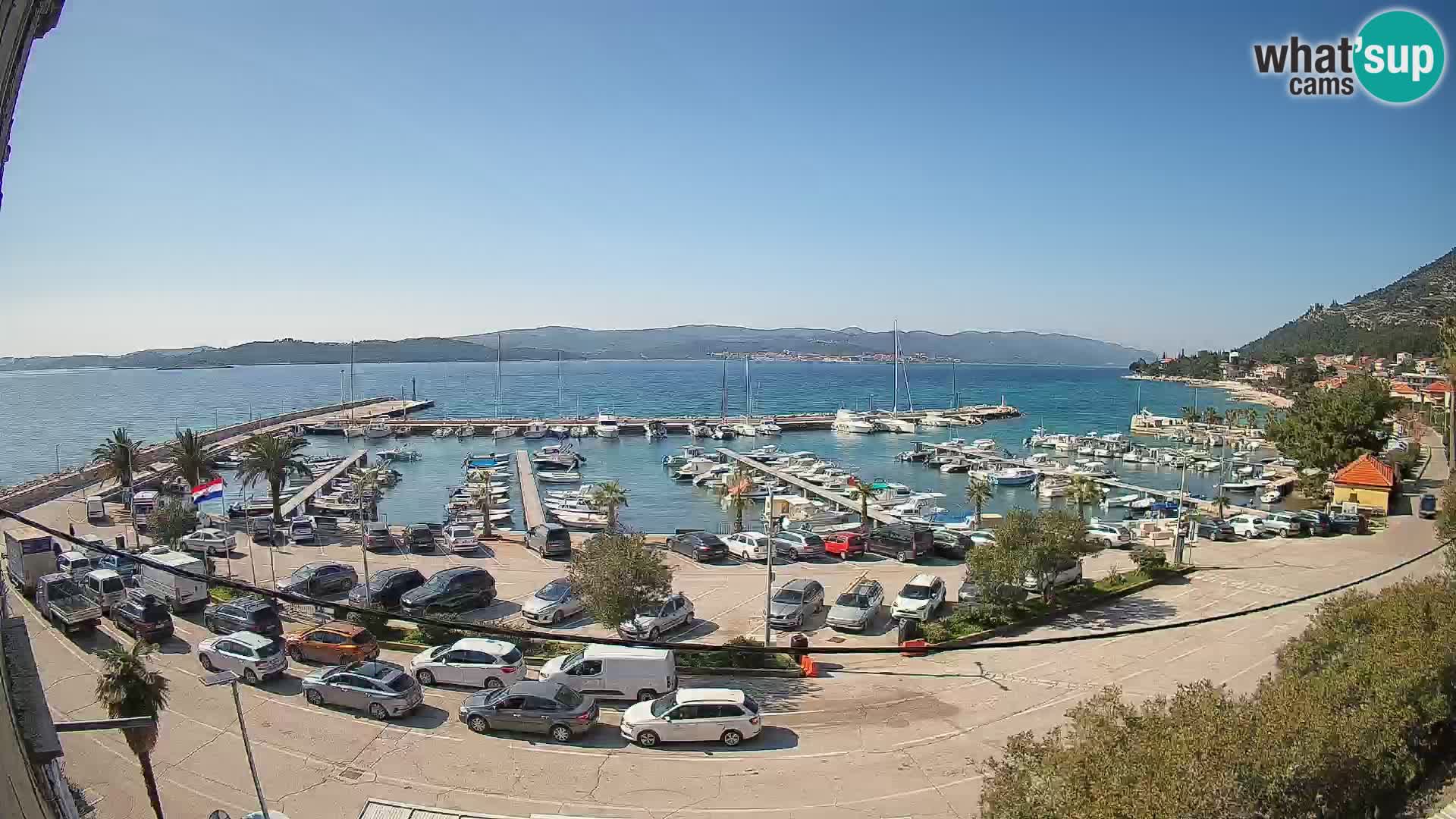 Spletna kamera Orebić Riva – Trajekt za Korčulo v živo