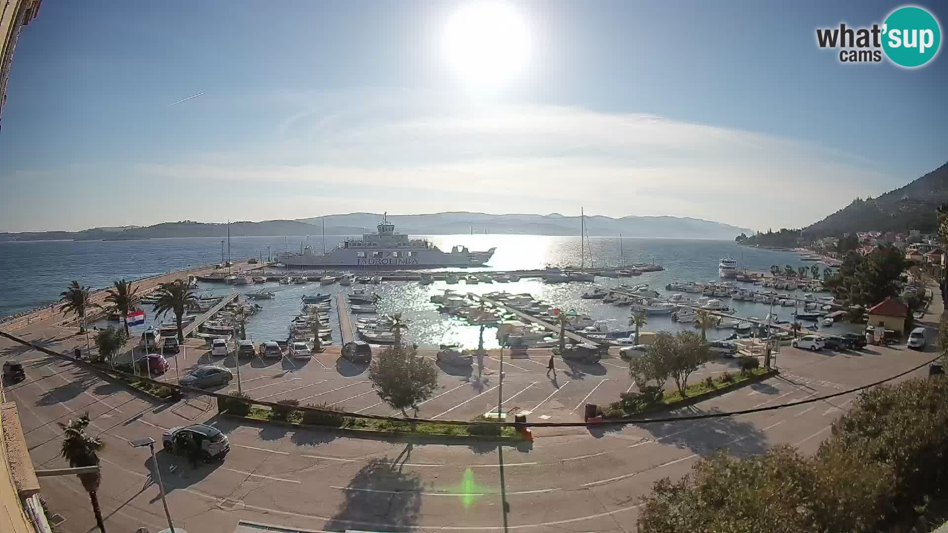 Webcam Orebić Uferpromenade – Fähre nach Korčula Live