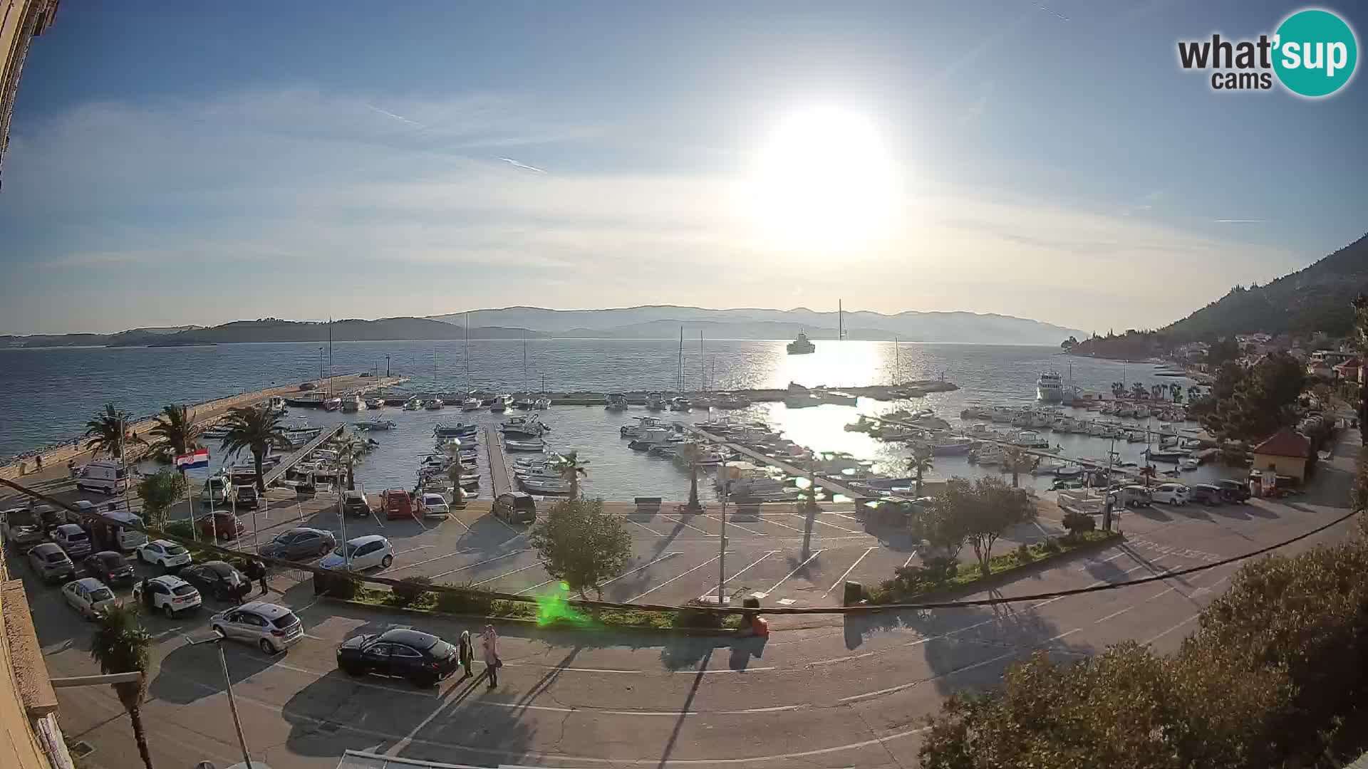 Spletna kamera Orebić Riva – Trajekt za Korčulo v živo