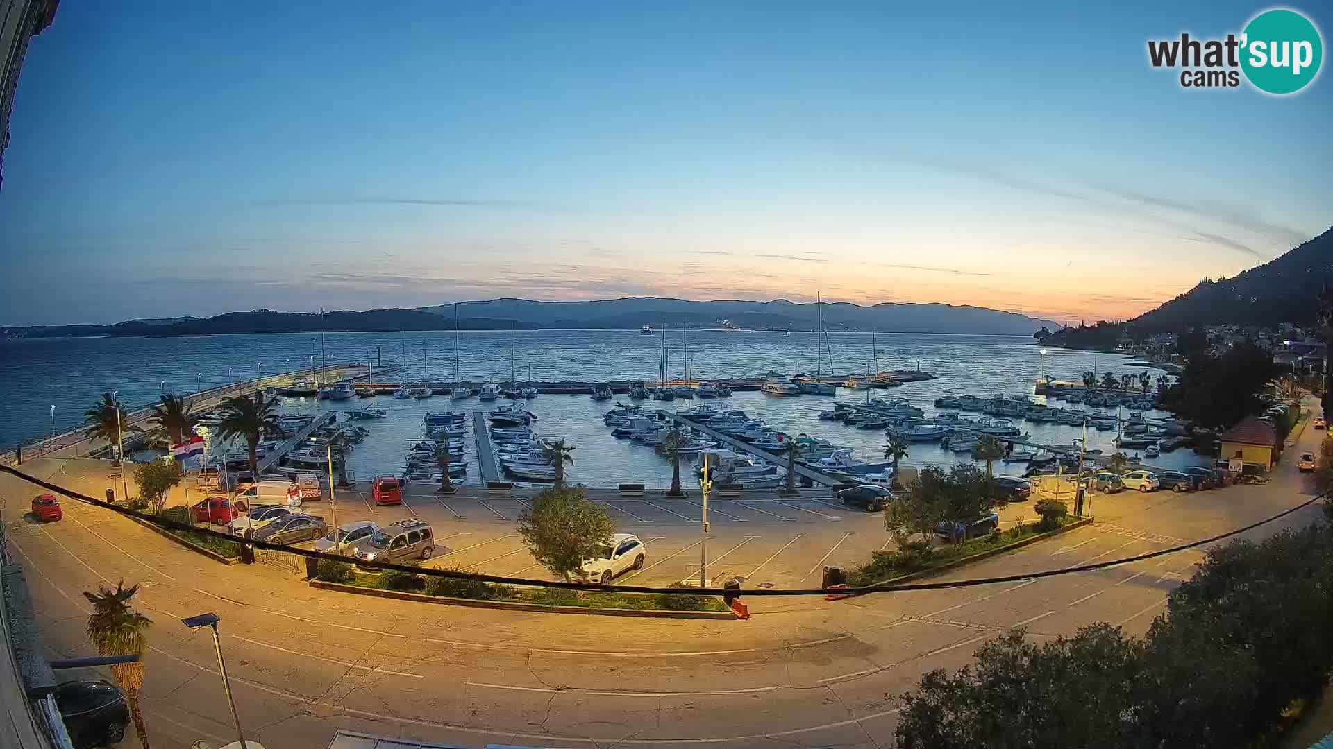 Spletna kamera Orebić Riva – Trajekt za Korčulo v živo