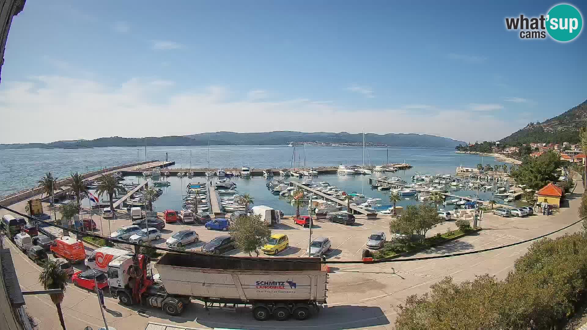 Spletna kamera Orebić Riva – Trajekt za Korčulo v živo