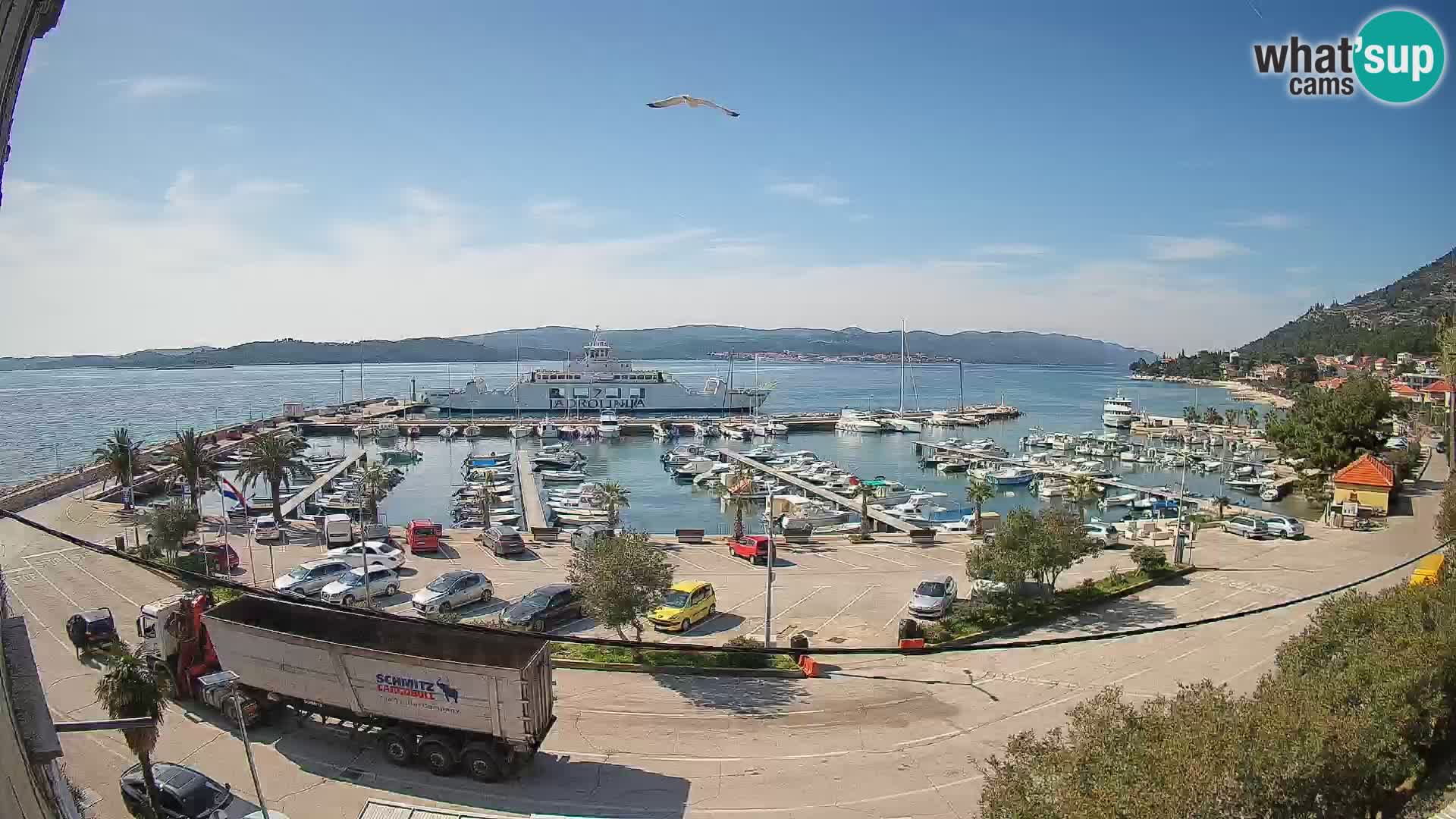 Spletna kamera Orebić Riva – Trajekt za Korčulo v živo