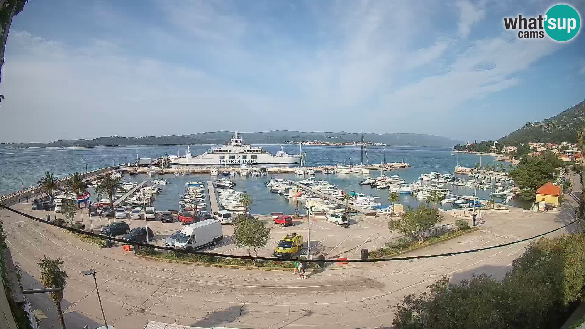 Spletna kamera Orebić Riva – Trajekt za Korčulo v živo