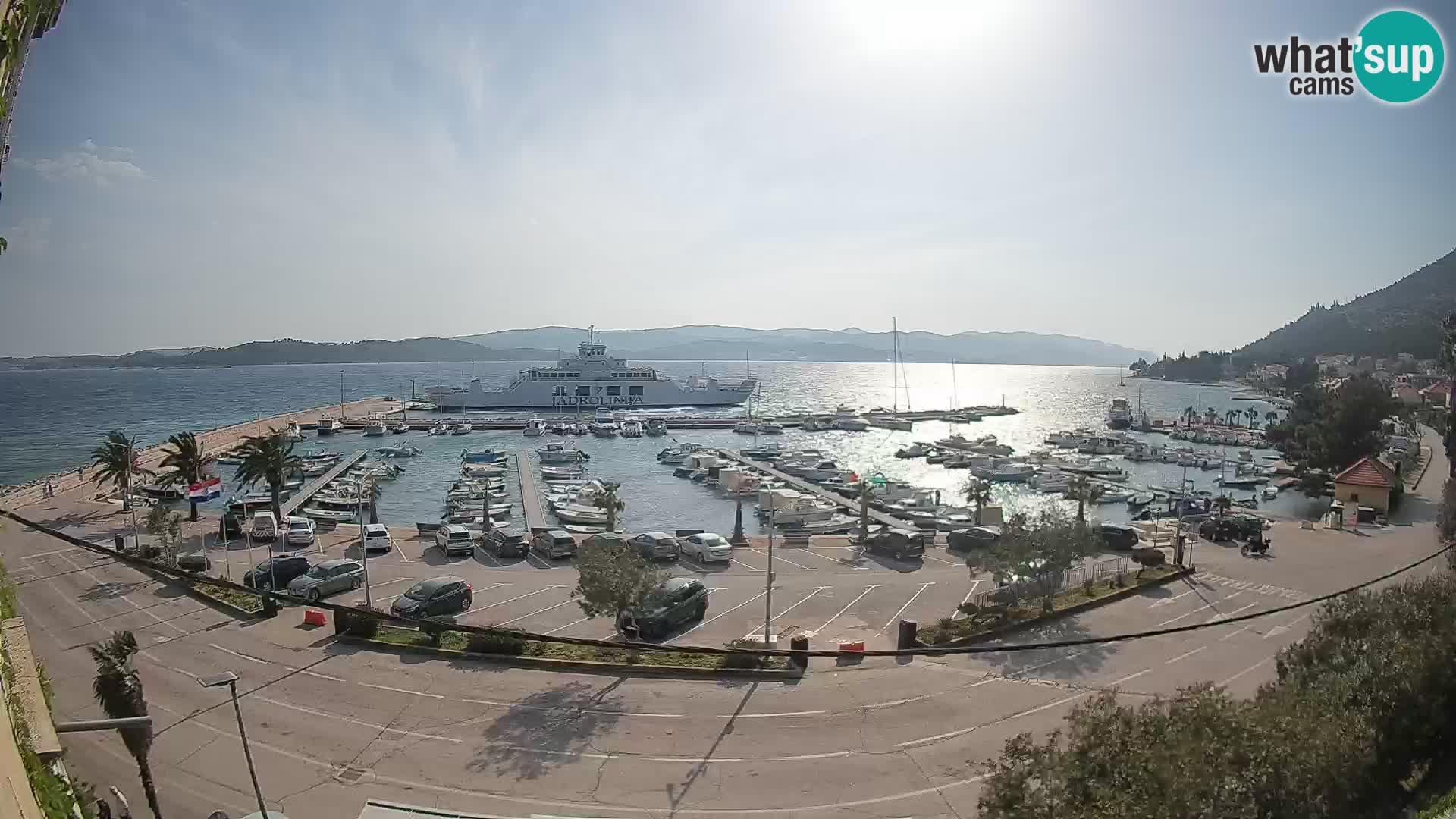 Spletna kamera Orebić Riva – Trajekt za Korčulo v živo