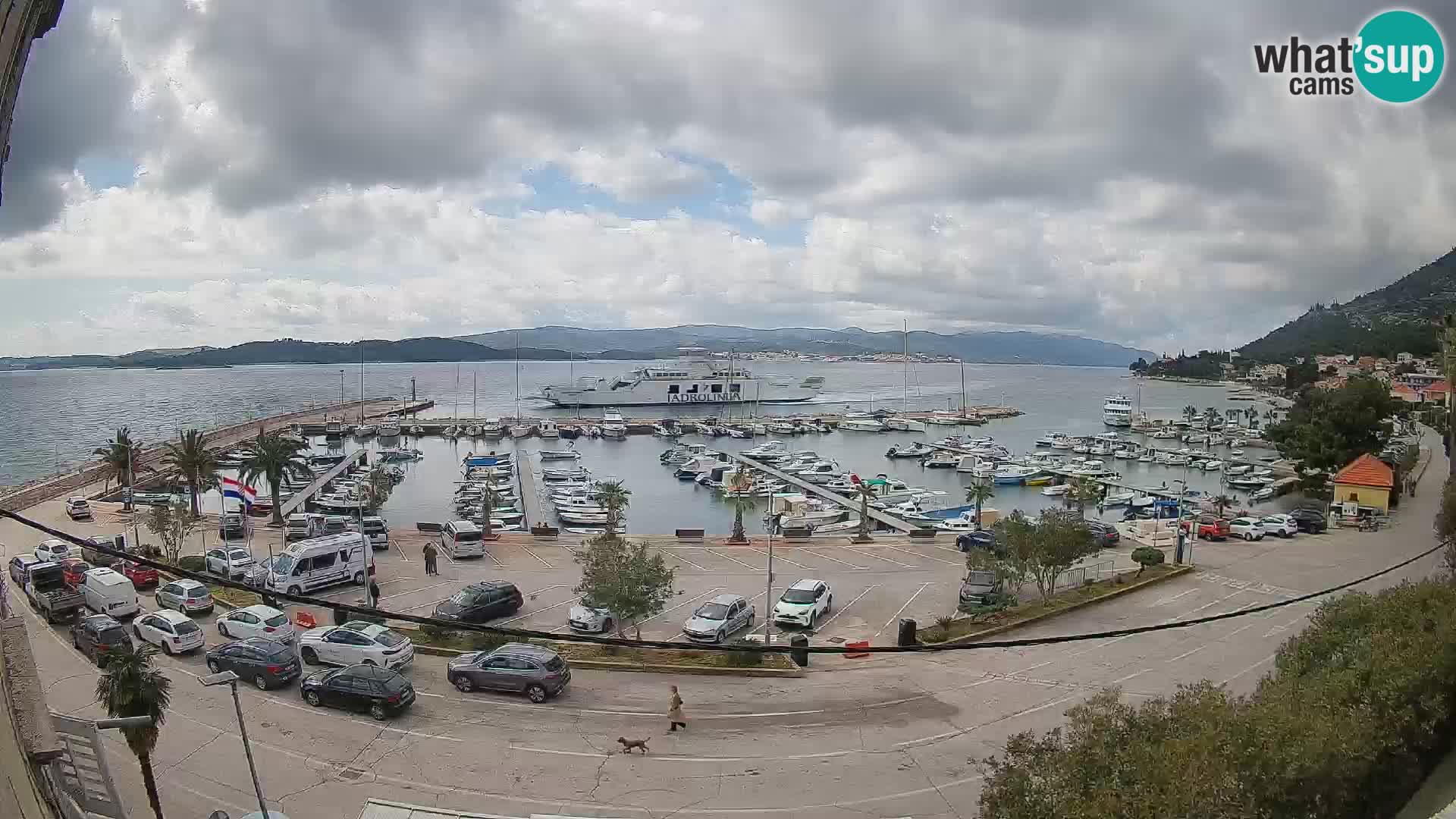 Webcam Orebić Riva – Ferry a Korčula en vivo