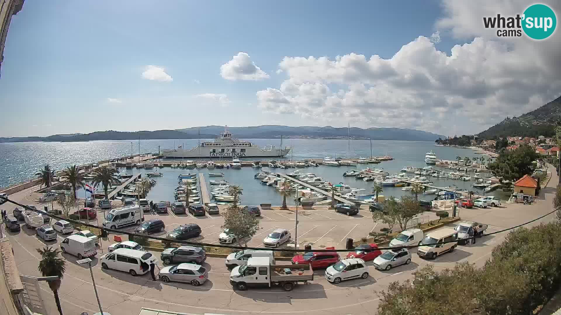 Webcam Orebić Uferpromenade – Fähre nach Korčula Live