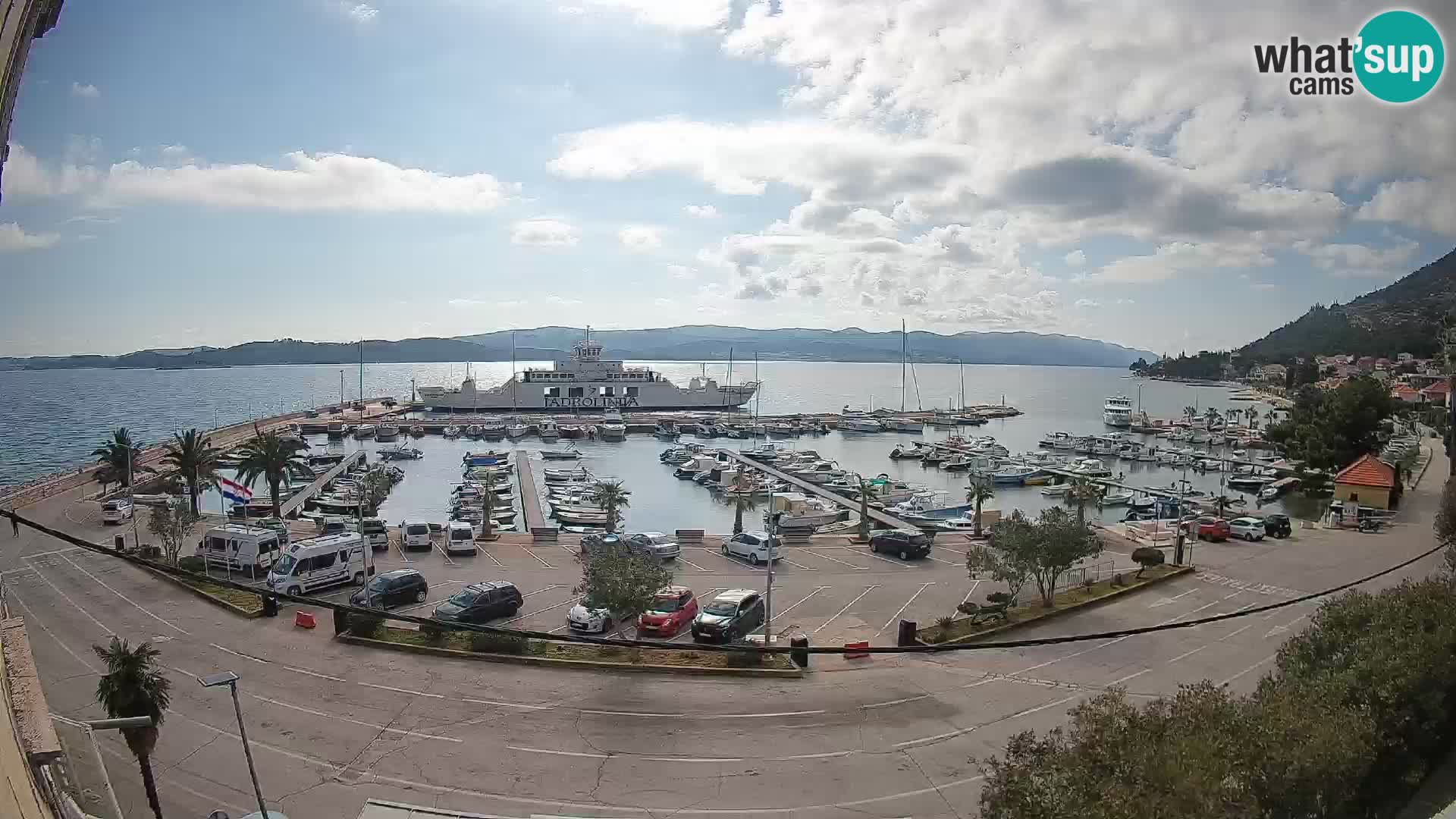 Webcam Orebić Uferpromenade – Fähre nach Korčula Live