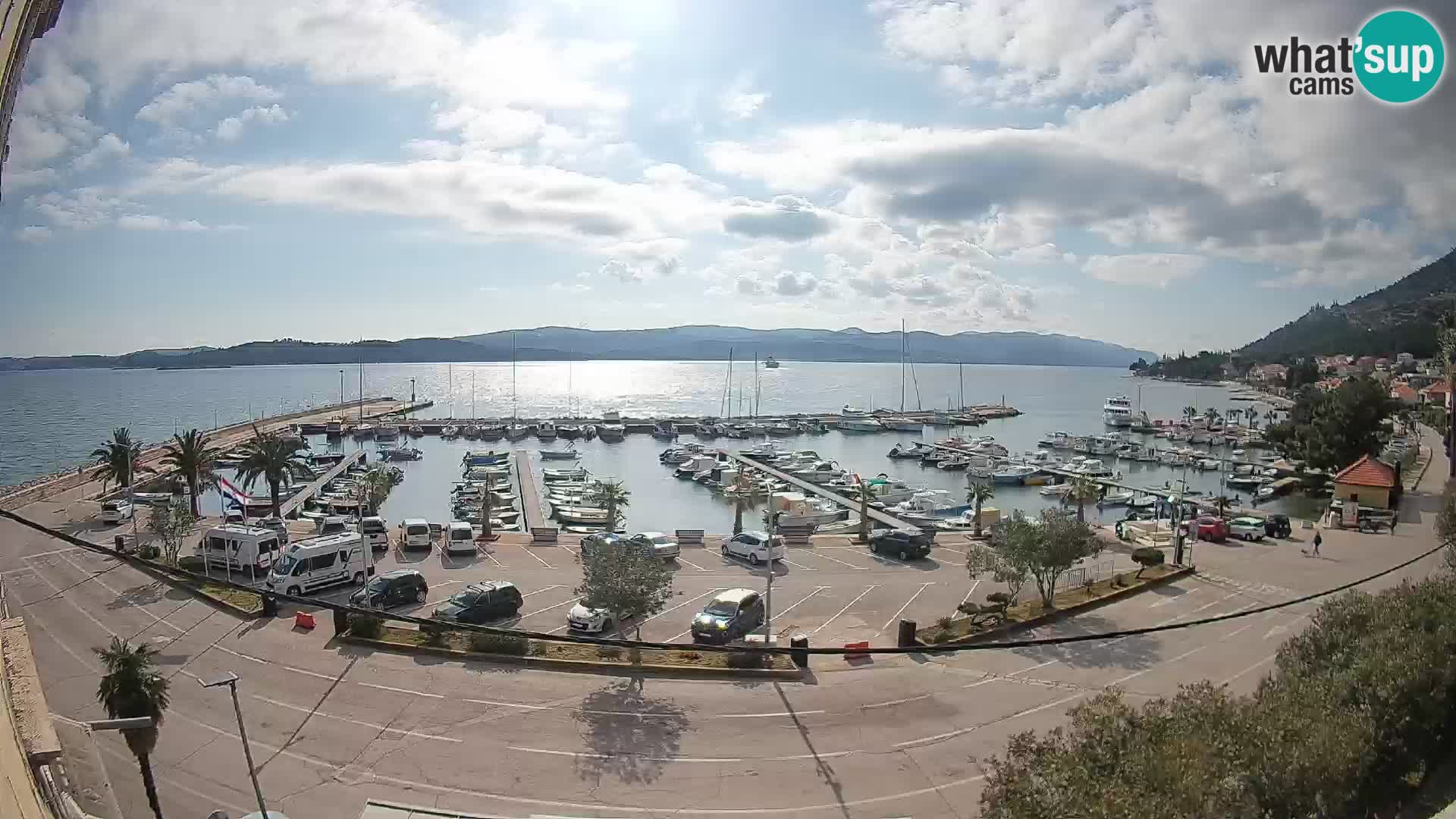 Spletna kamera Orebić Riva – Trajekt za Korčulo v živo