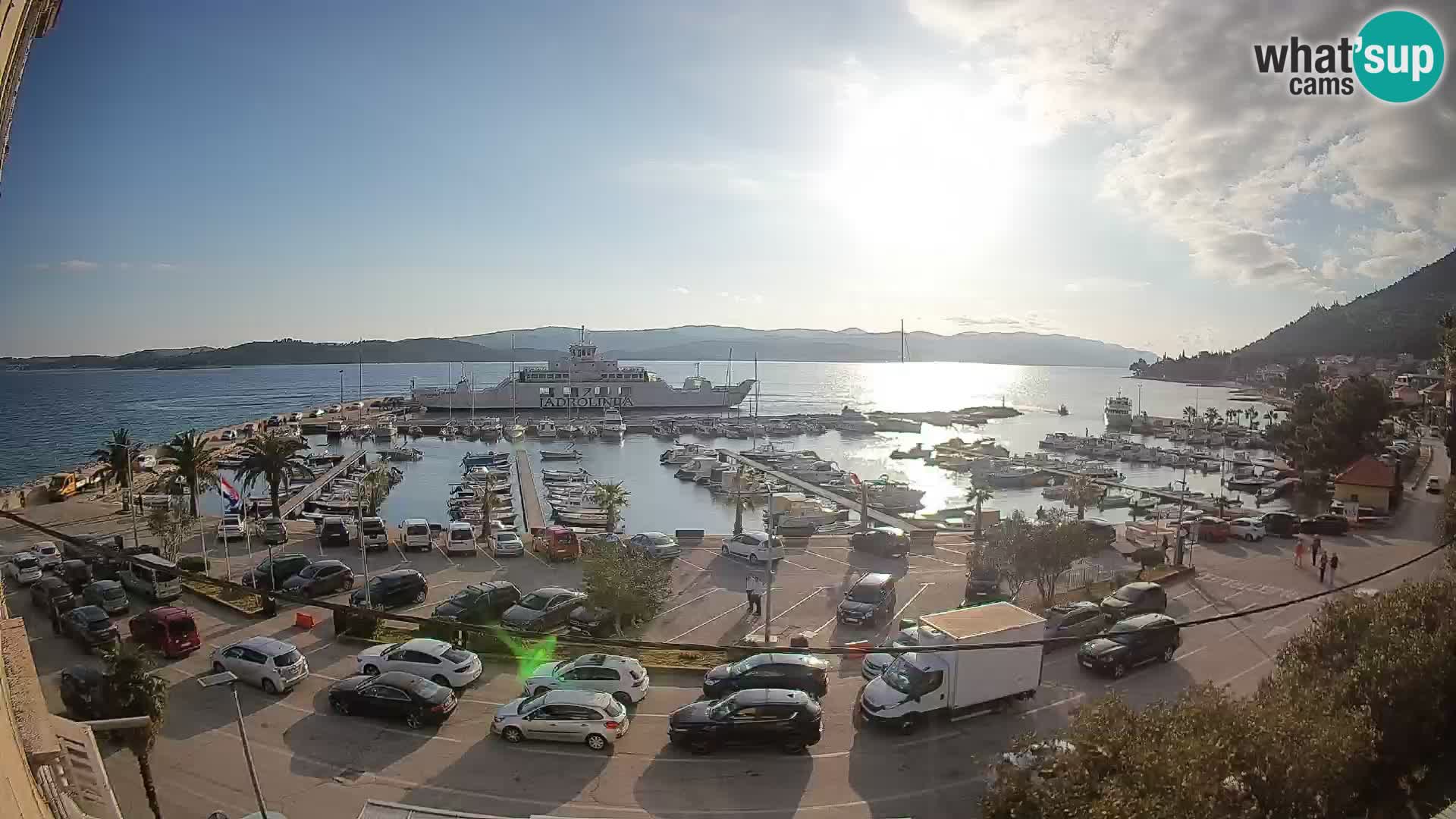 Spletna kamera Orebić Riva – Trajekt za Korčulo v živo