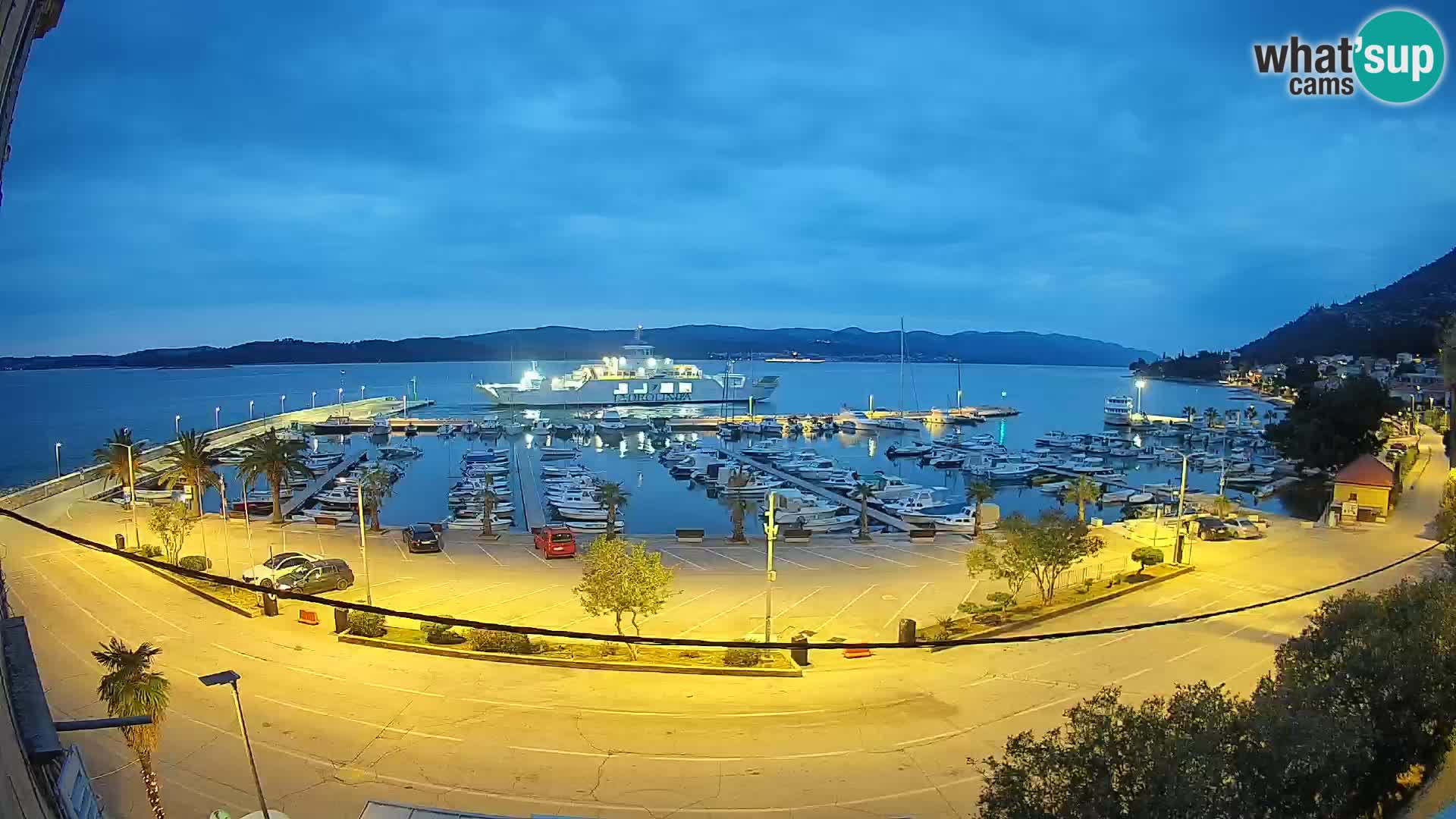 Webcam Orebić Uferpromenade – Fähre nach Korčula Live