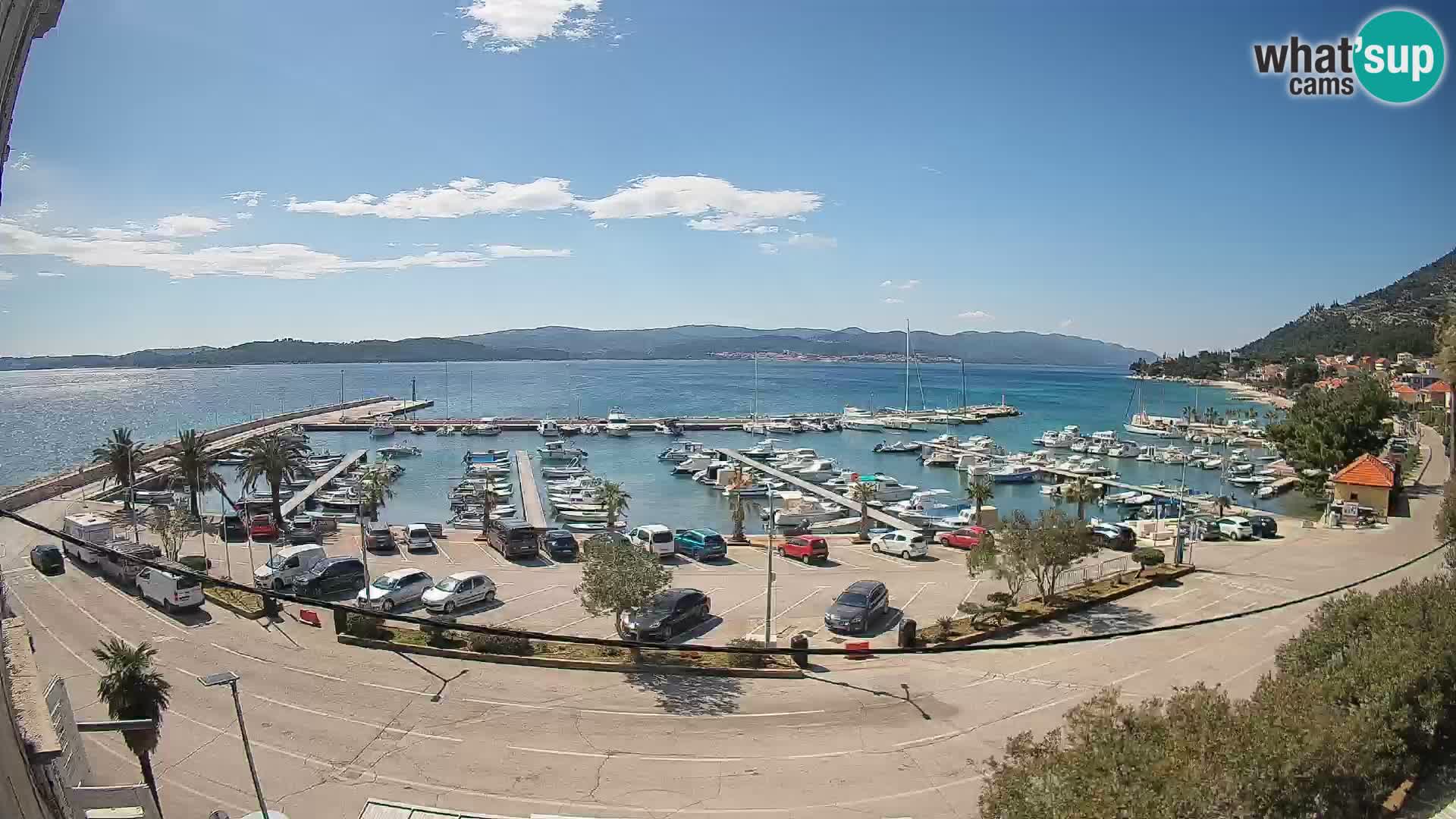 Spletna kamera Orebić Riva – Trajekt za Korčulo v živo