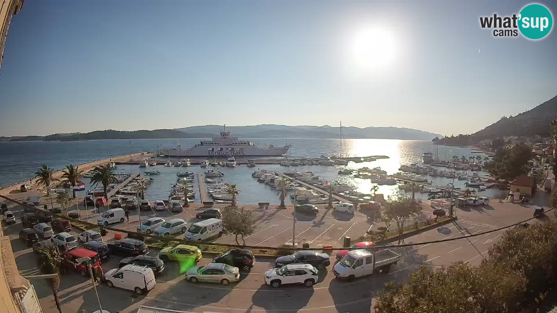 Webcam Orebić Uferpromenade – Fähre nach Korčula Live