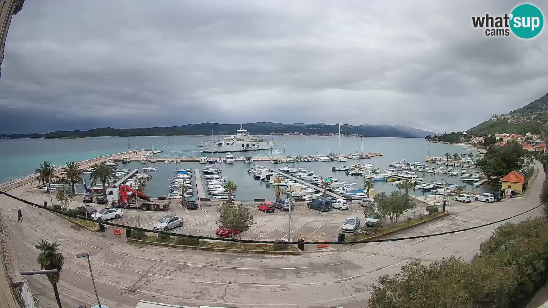 Spletna kamera Orebić Riva – Trajekt za Korčulo v živo