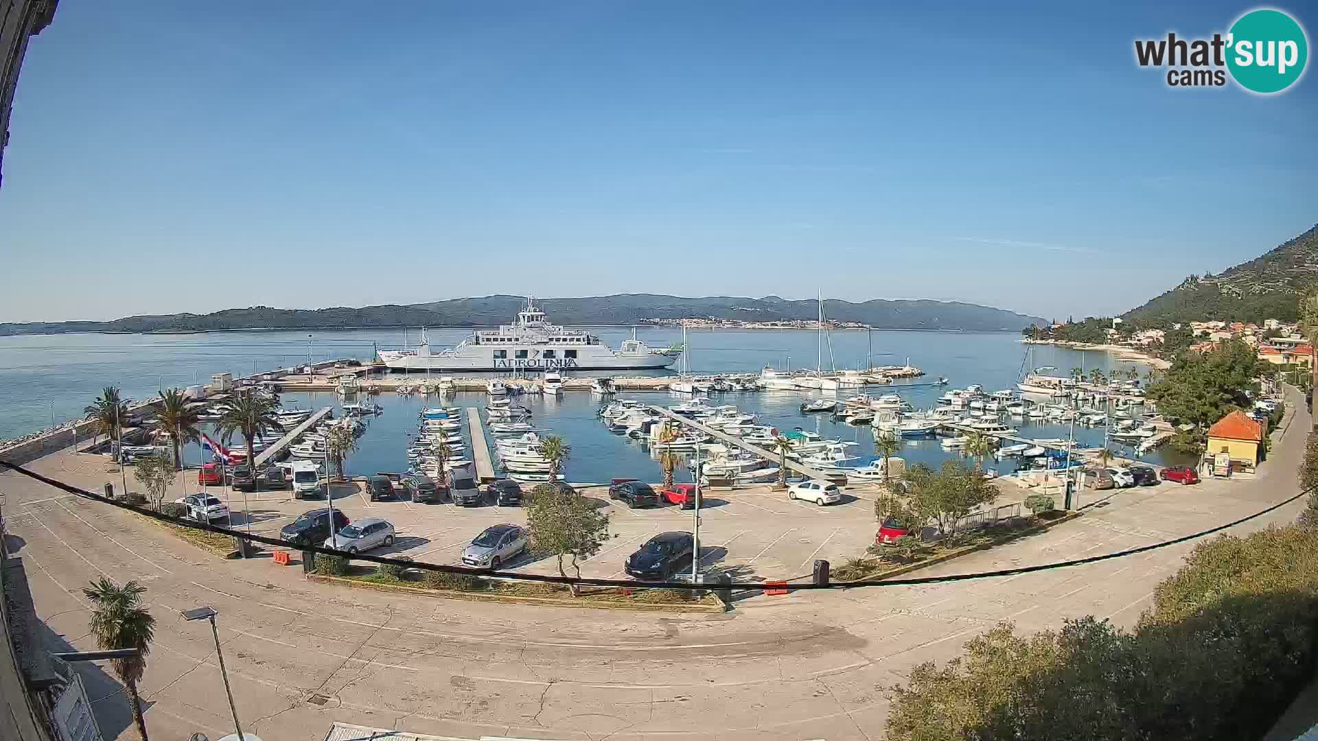 Spletna kamera Orebić Riva – Trajekt za Korčulo v živo