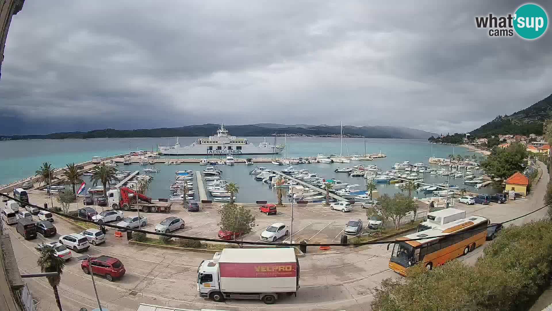 Spletna kamera Orebić Riva – Trajekt za Korčulo v živo