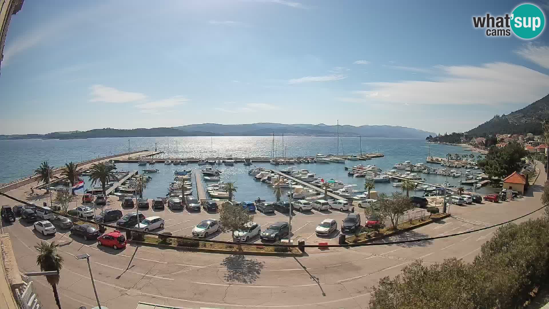 Spletna kamera Orebić Riva – Trajekt za Korčulo v živo