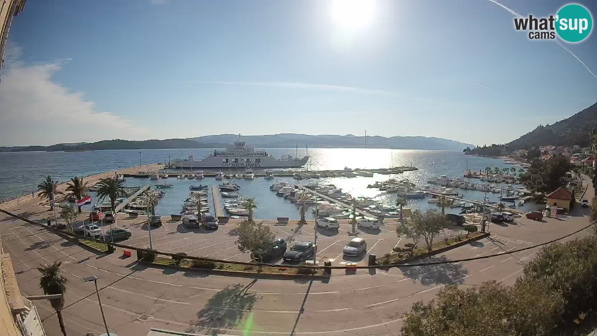 Spletna kamera Orebić Riva – Trajekt za Korčulo v živo