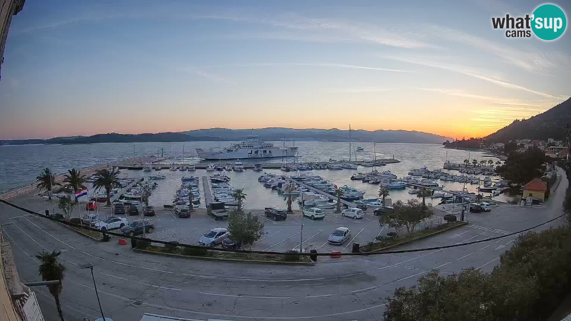 Webcam Orebić Uferpromenade – Fähre nach Korčula Live